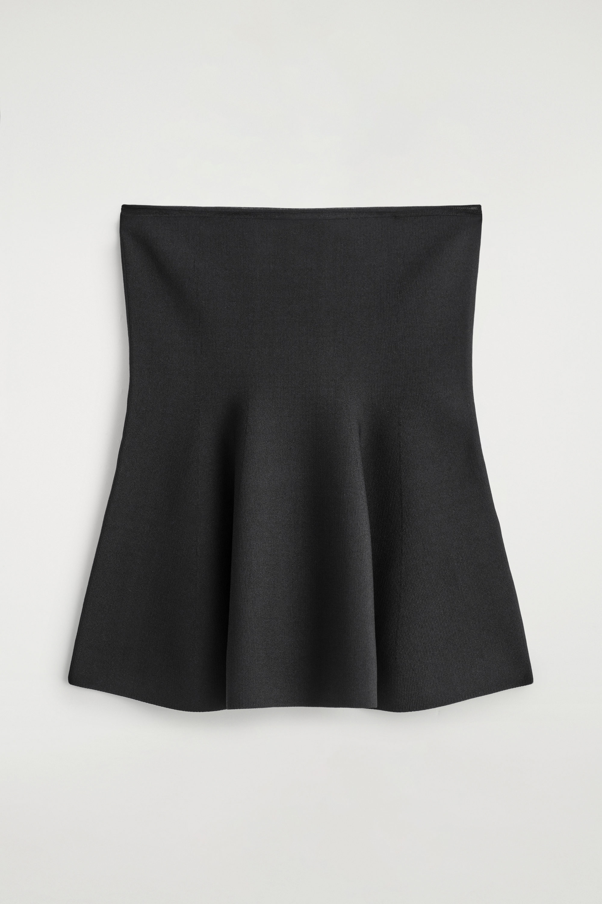 SHEER-DETAIL KNITTED PEPLUM TOP - BLACK | COS US