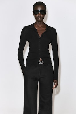 DENIM WIDE-LEG PANTS — BLACK 3