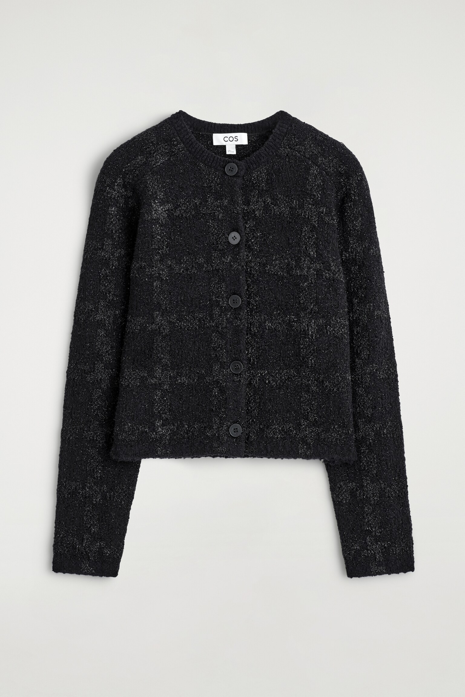 CARDIGAN IN MAGLIA BOUCLÉ LUCENTE - NERO / QUADRI - 2