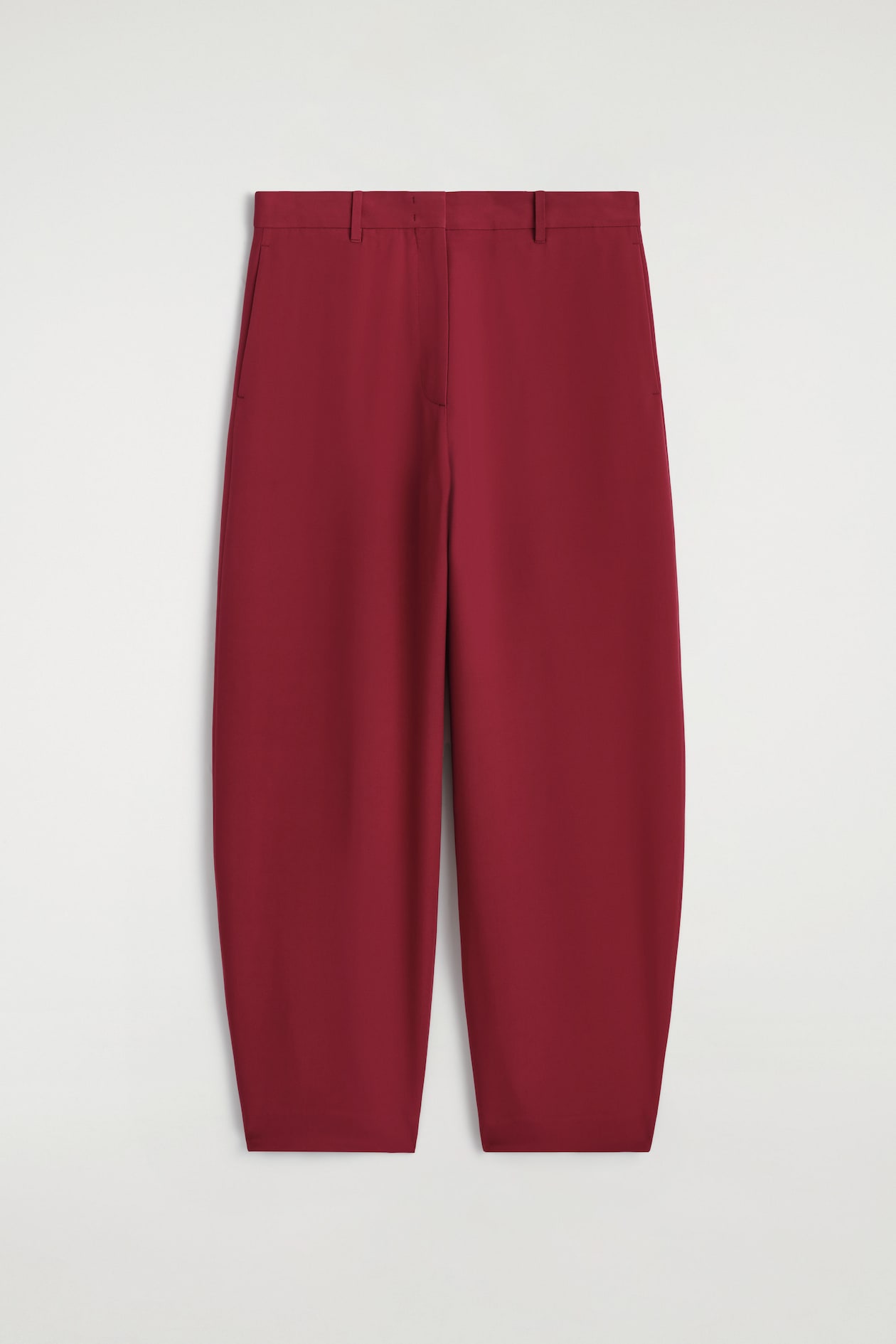 SILK TULIP PANTS — CRIMSON