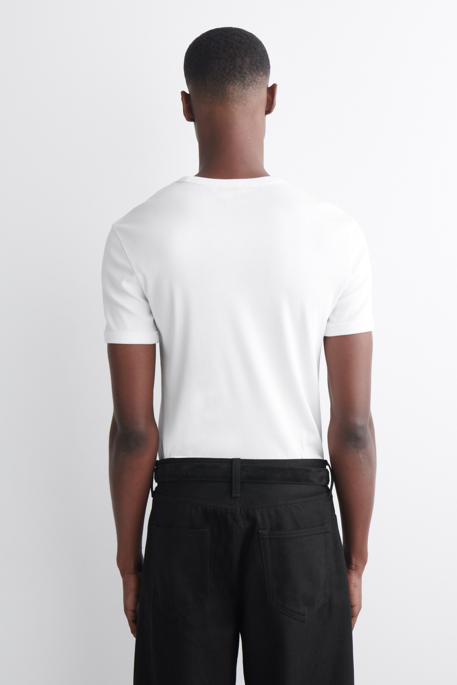 T-SHIRT SLIM EN COTON CÔTELÉ - BLANC/CHARBON/NOIR/BLEU MARINE/KAKI/KAKI FONCÉ/GRIS CLAIR - 6