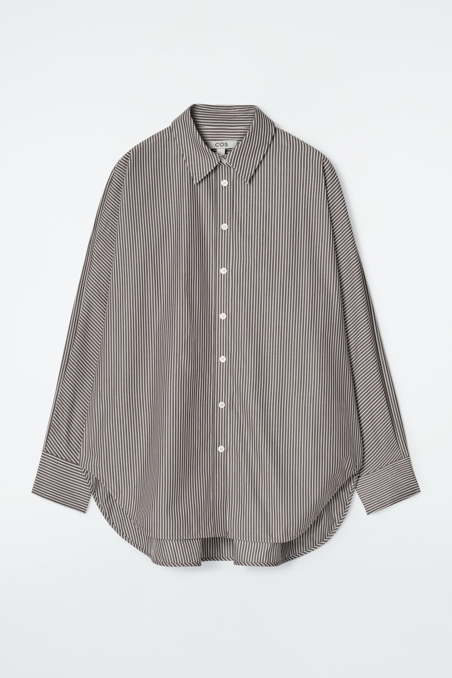 CHEMISE DÉCONTRACTÉE EN COTON - BRUN / BLANC / RAYURES - 2