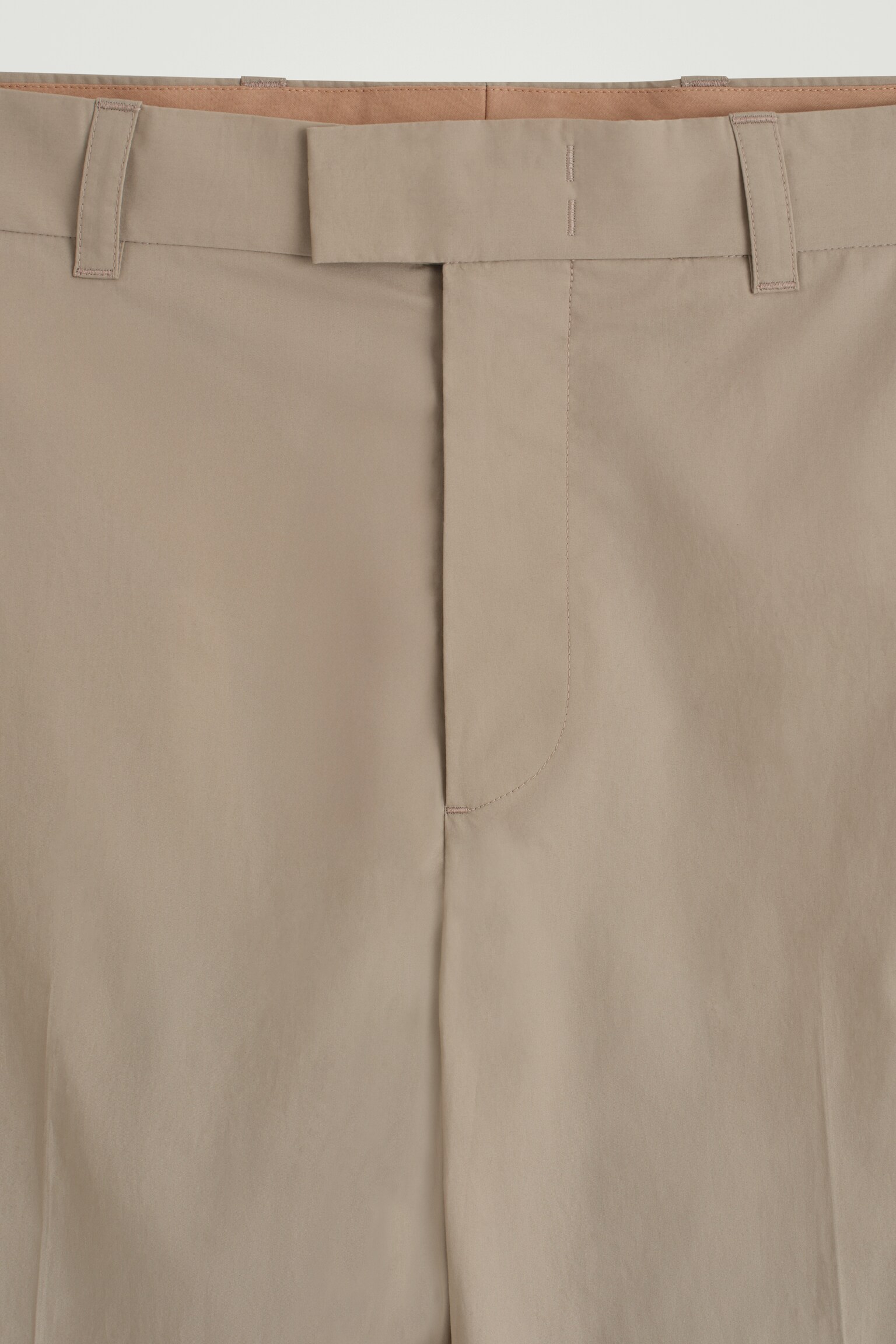 PANTALON DROIT EN COTON - BEIGE/NOIR - 5