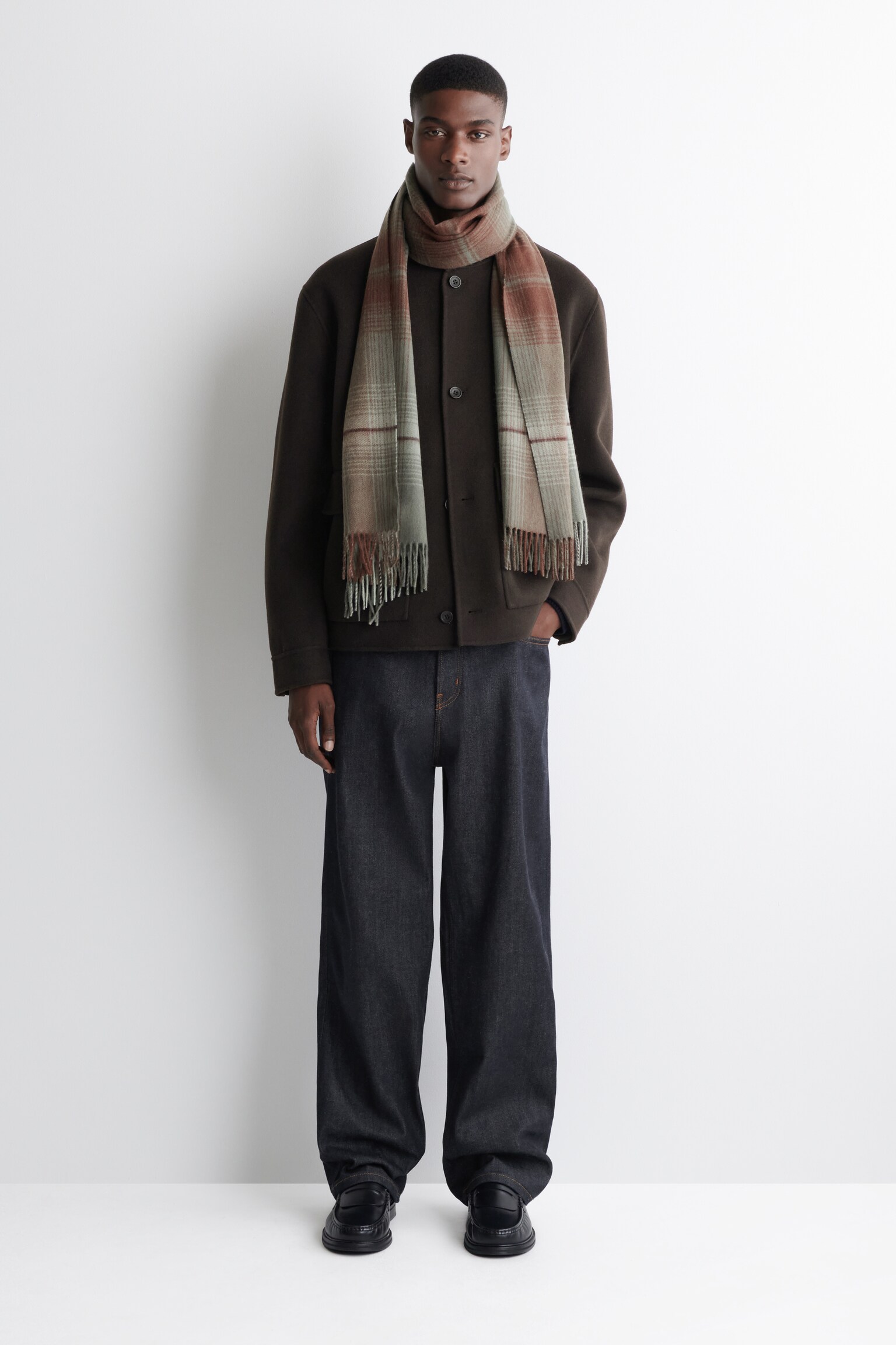 SCIARPA IN LANA E CASHMERE CON FRANGE - ROSSO / QUADRI - 4