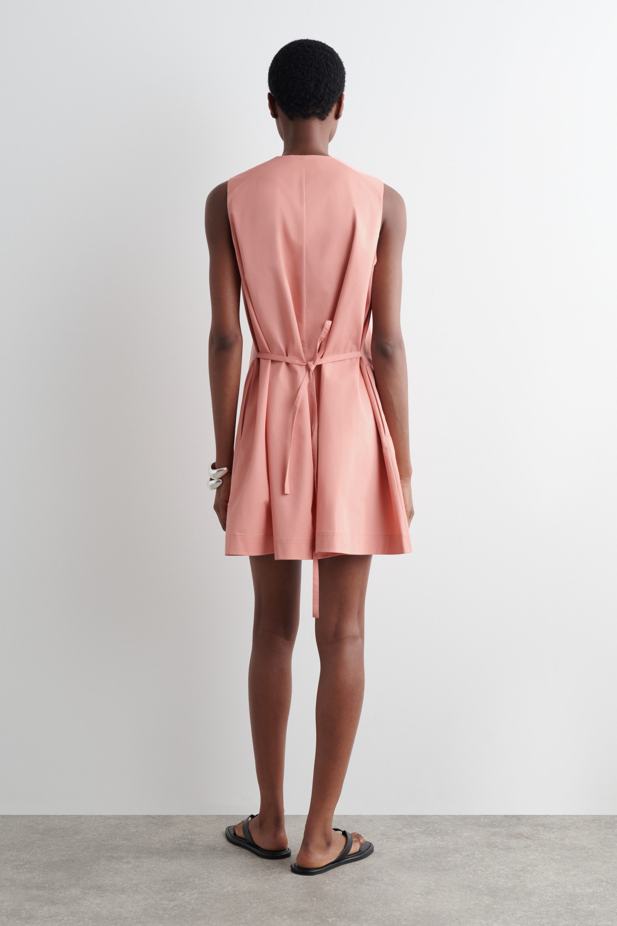 BUTTONED PIMA COTTON MINI DRESS