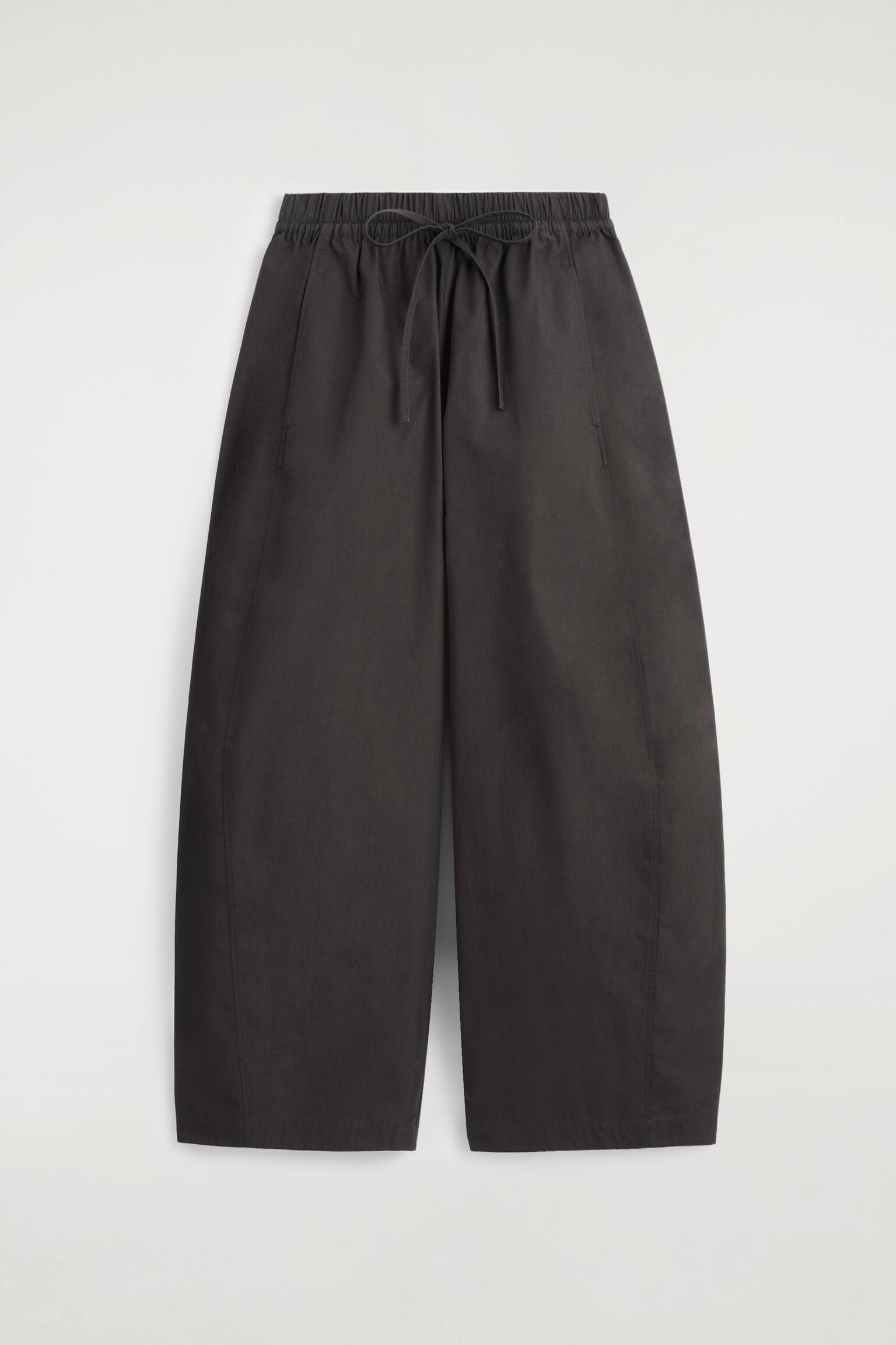 מכנסיים עם רגל בצורת חבית אלסטית - DARK BROWN/DARK RED - 2