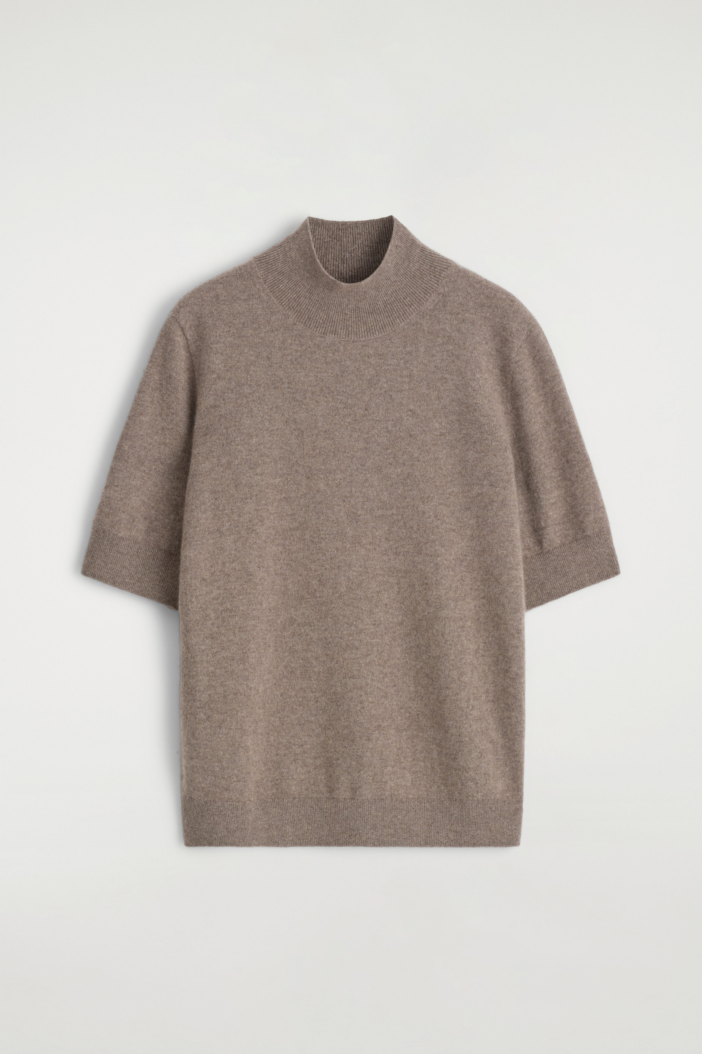 トップス THE SHISHIKUI HIGH NECK KNIT /DARK BROWN HIGH-NECK RIBBED-KNIT TOP - DARK BROWN | COS