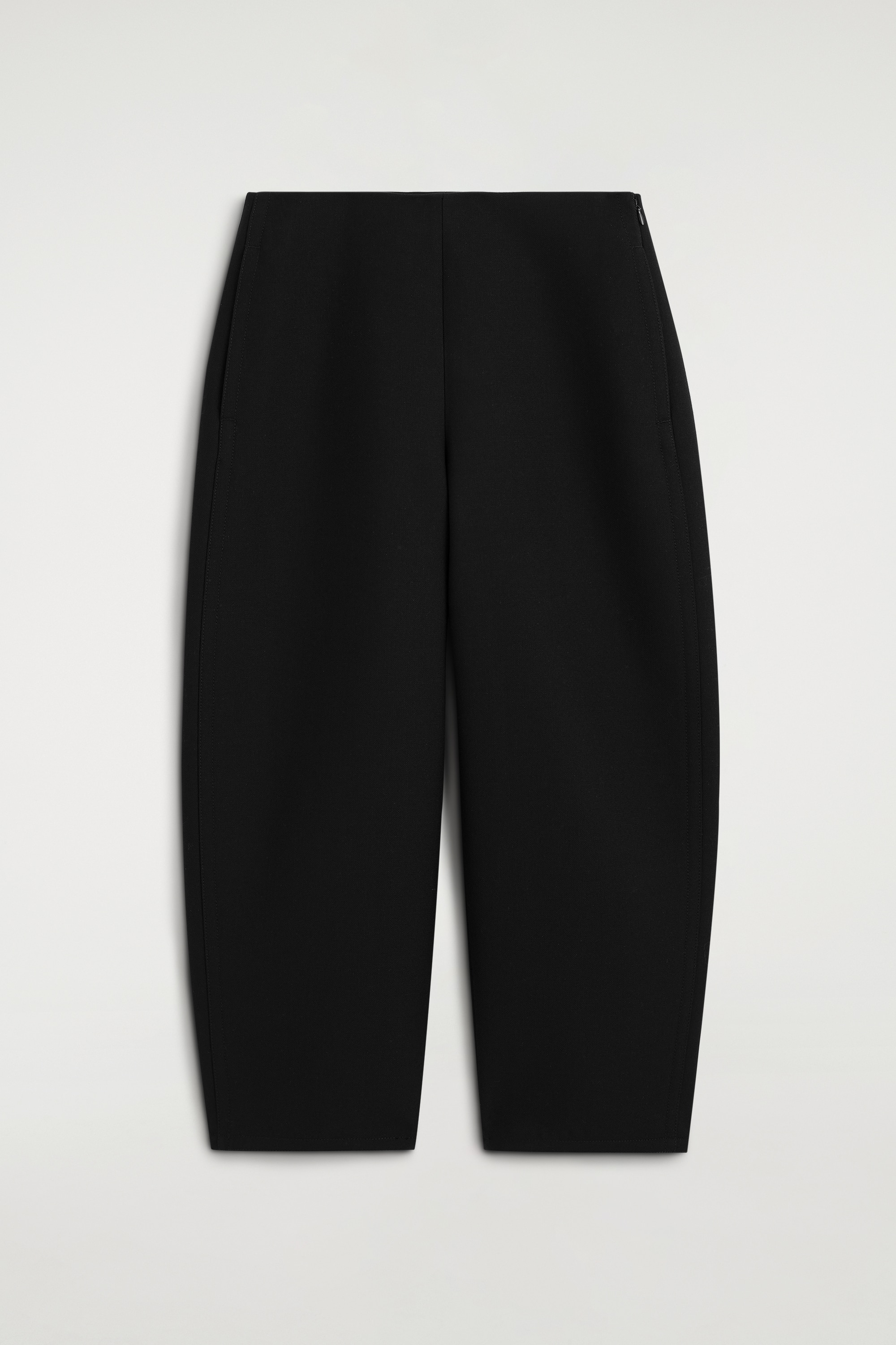 DOUBLE-FACED BARREL-LEG TROUSERS - שחור