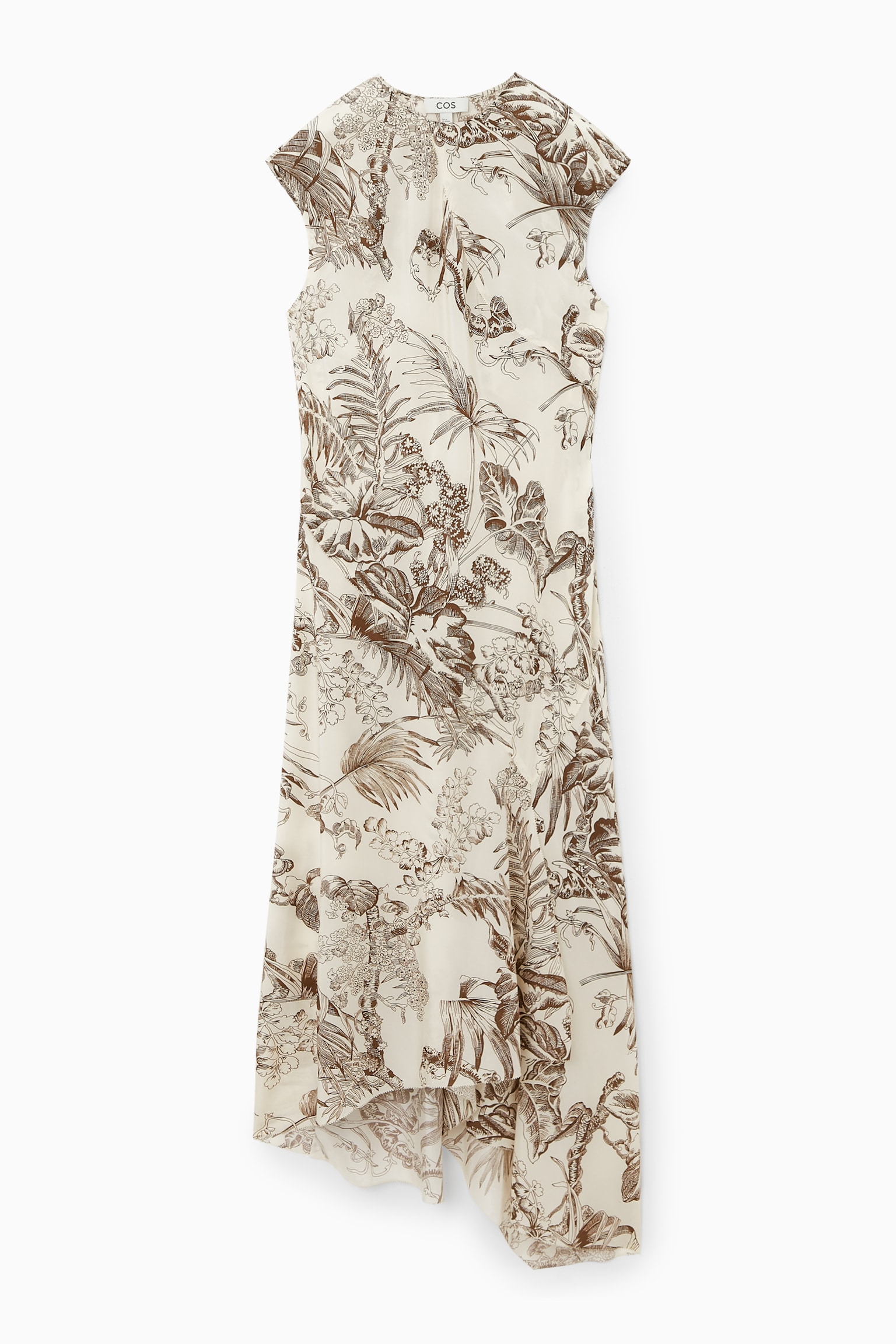 BOTANICAL-PRINT SILK DRESS - WHITE / BOTANICAL PRINT