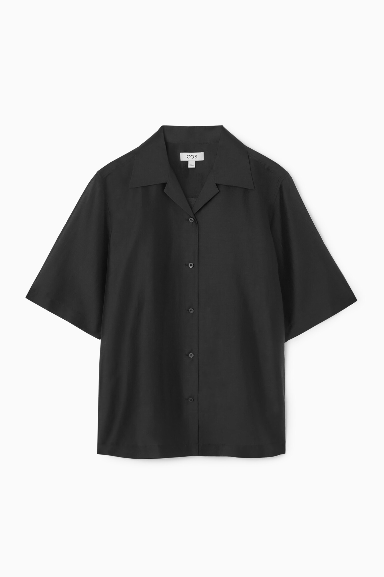 SHEER SHORT-SLEEVED SHIRT - BLACK
