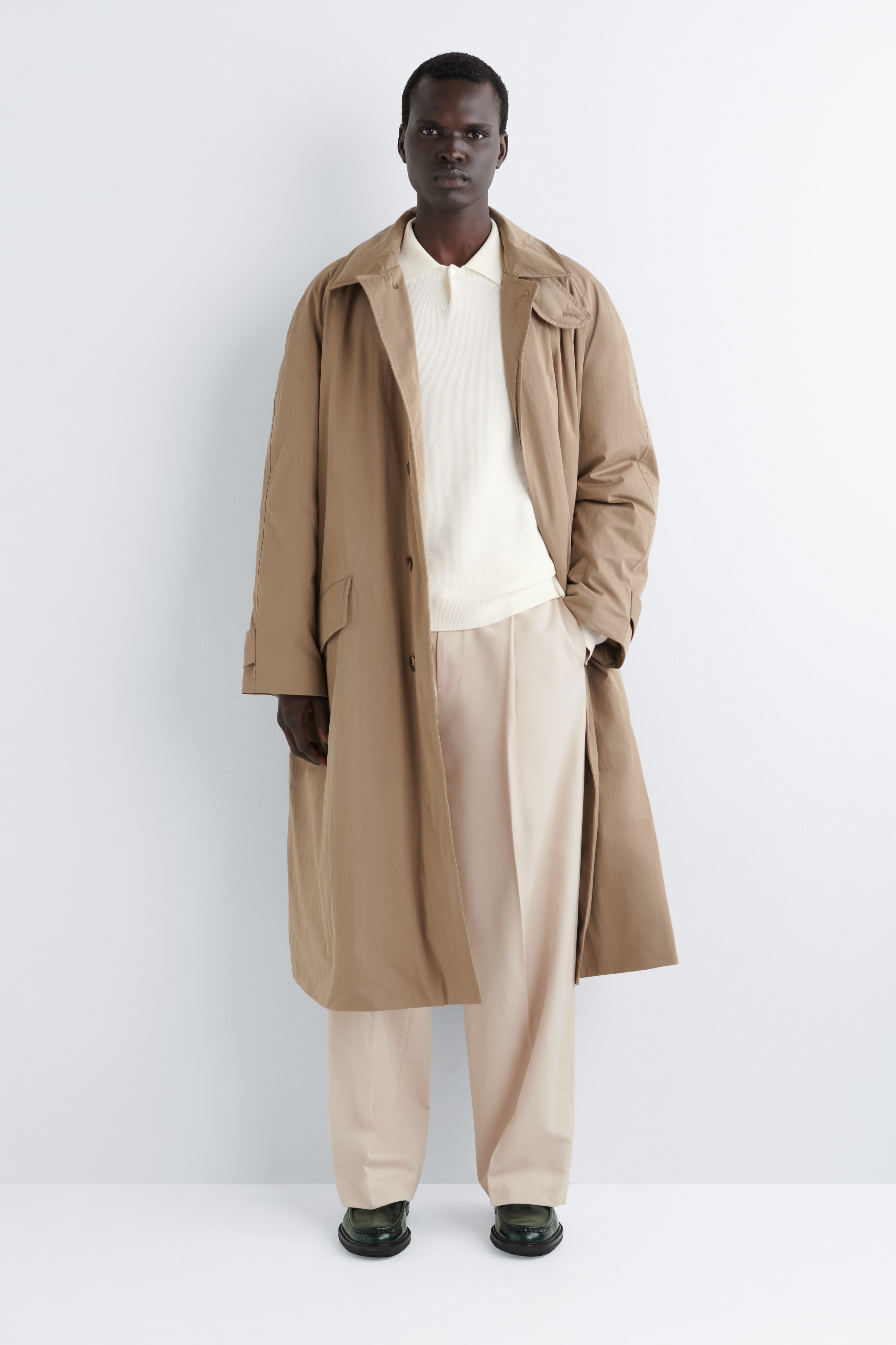 SKÓRZANE MOKASYNY - CIEMNOZIELONY