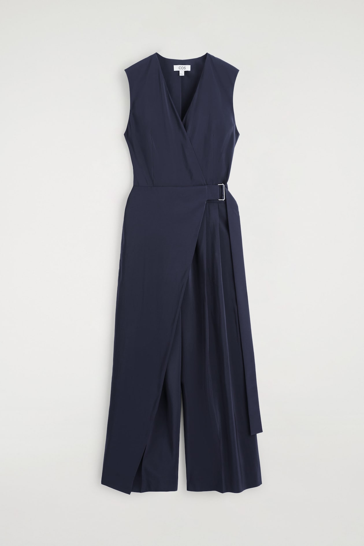 WRAP-FRONT JUMPSUIT — NAVY