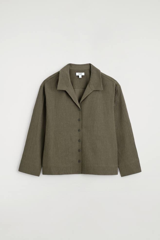 CAMISA TEXTURA ARRUGADA - MARRÓN CLARO/NEGRO - 1