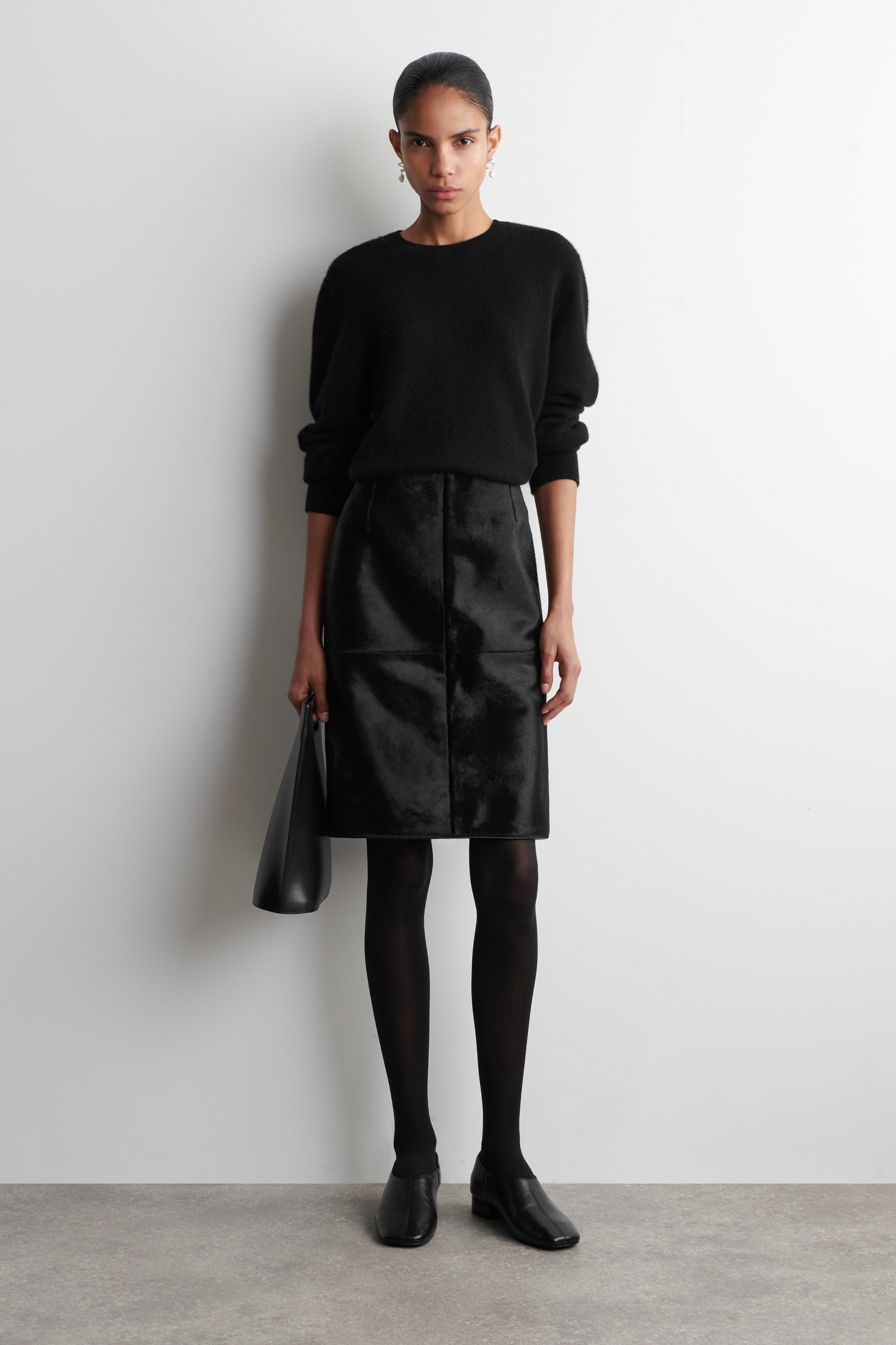 KOŽENÉ BOTY NA PODPATKU S ČTVERCOVOU ŠPIČKOU - BLACK/DARK RED