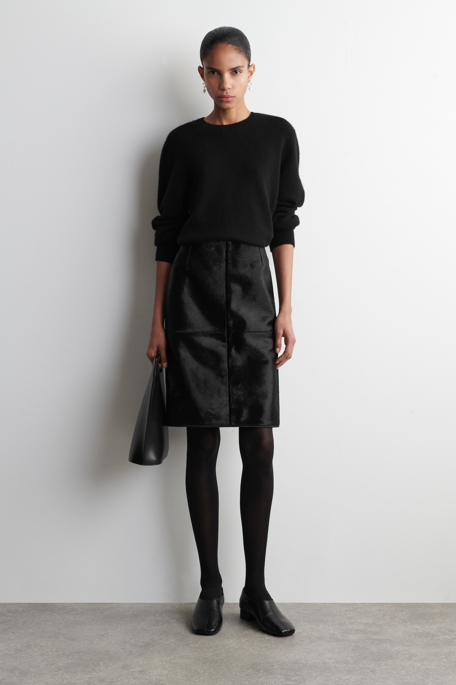 SQUARE-TOE LEATHER HEELED SHOES - BLACK/DARK RED - 2