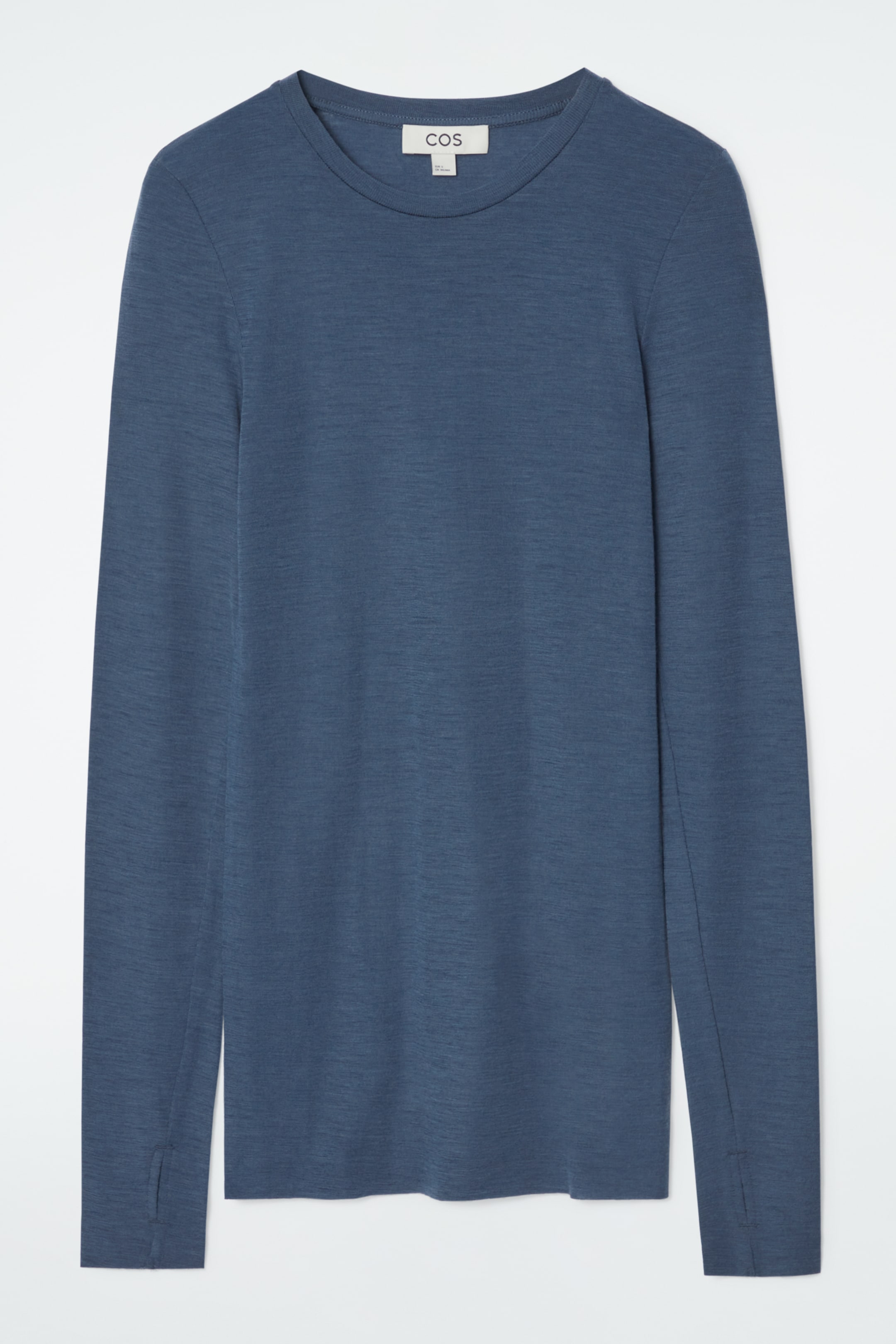 Agrandir l'image: HAUT COL ROND EN LAINE MÉRINOS - Bleu acier - FEMME | H&M CH 1