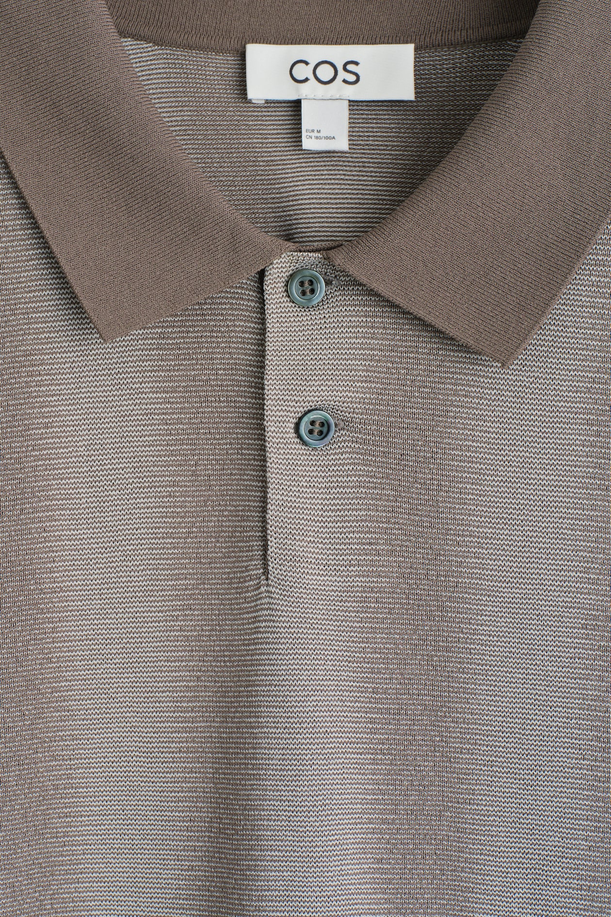 DIFFUSED-STRIPE KNITTED POLO SHIRT — MOLE / STRIPED