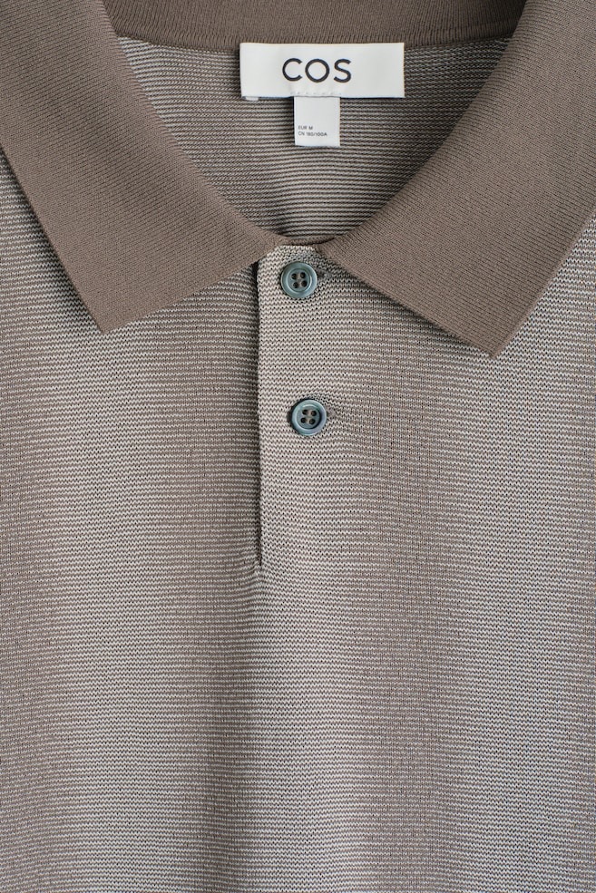 DIFFUSED-STRIPE KNITTED POLO SHIRT — MOLE / STRIPED