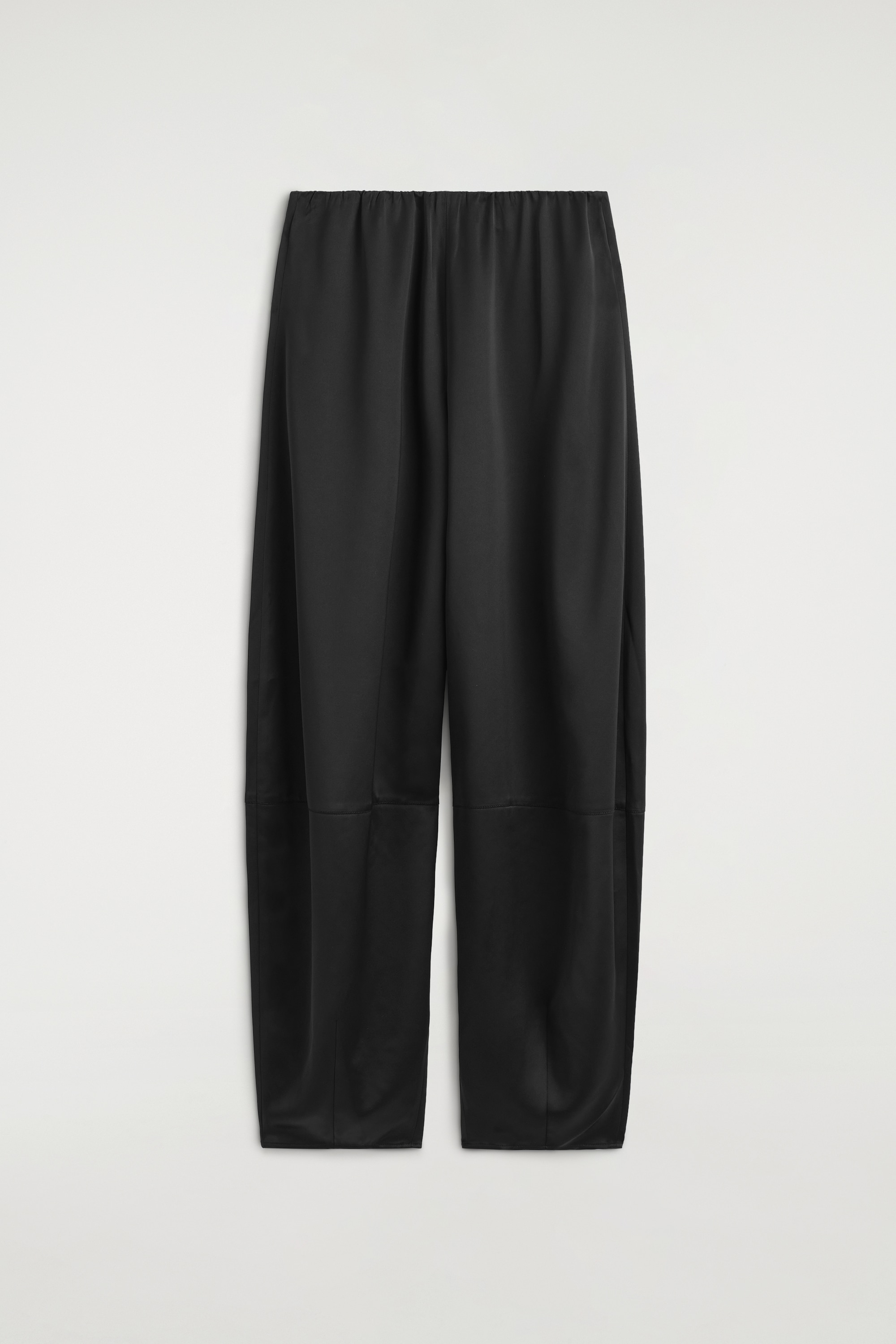SATIN BARREL-LEG TROUSERS