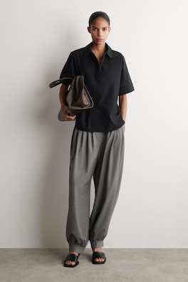 OVERSIZED SHORT-SLEEVED COTTON SHIRT — BLACK 2