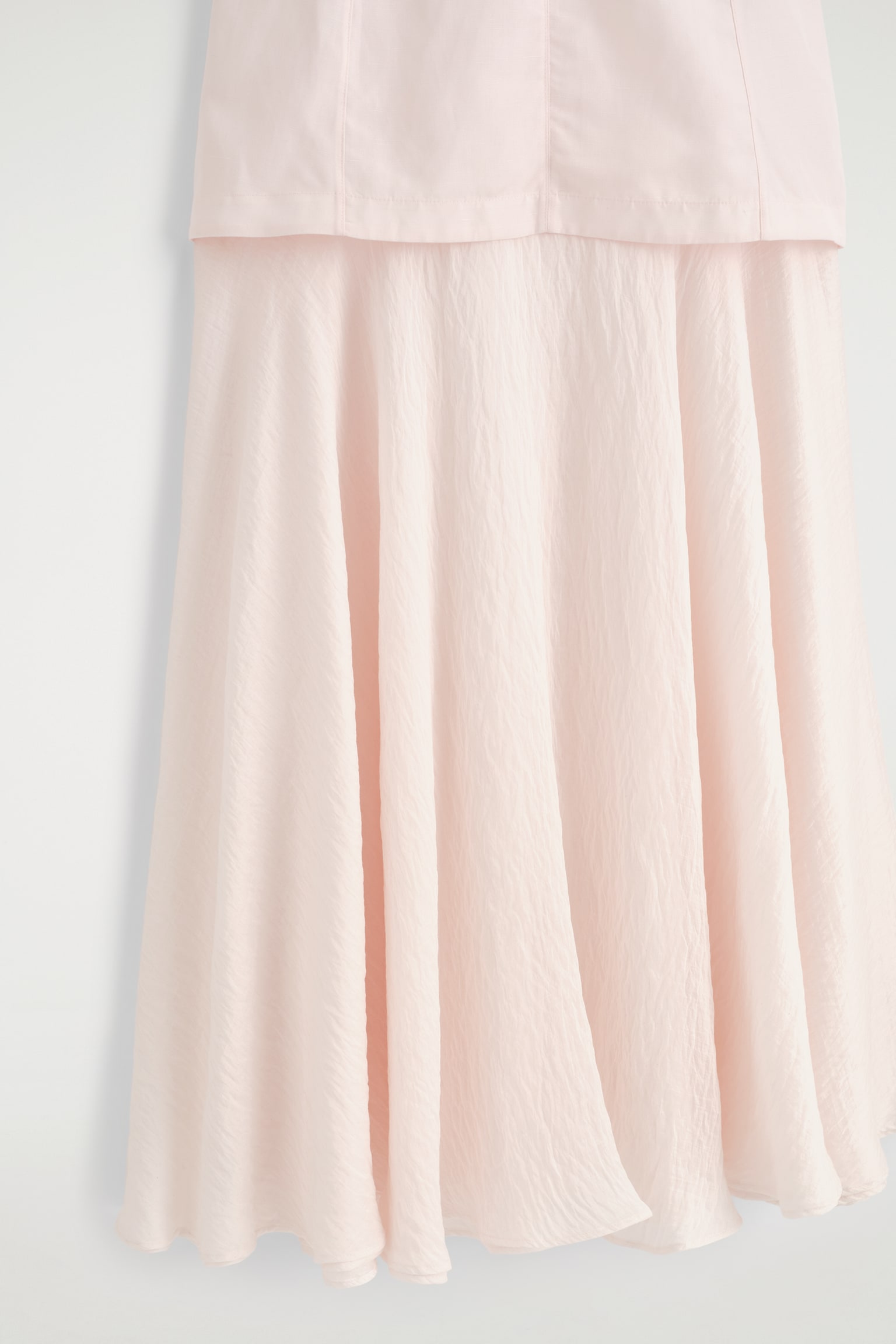LAYERED PEPLUM MIDI DRESS - LIGHT PINK/BLACK - 4