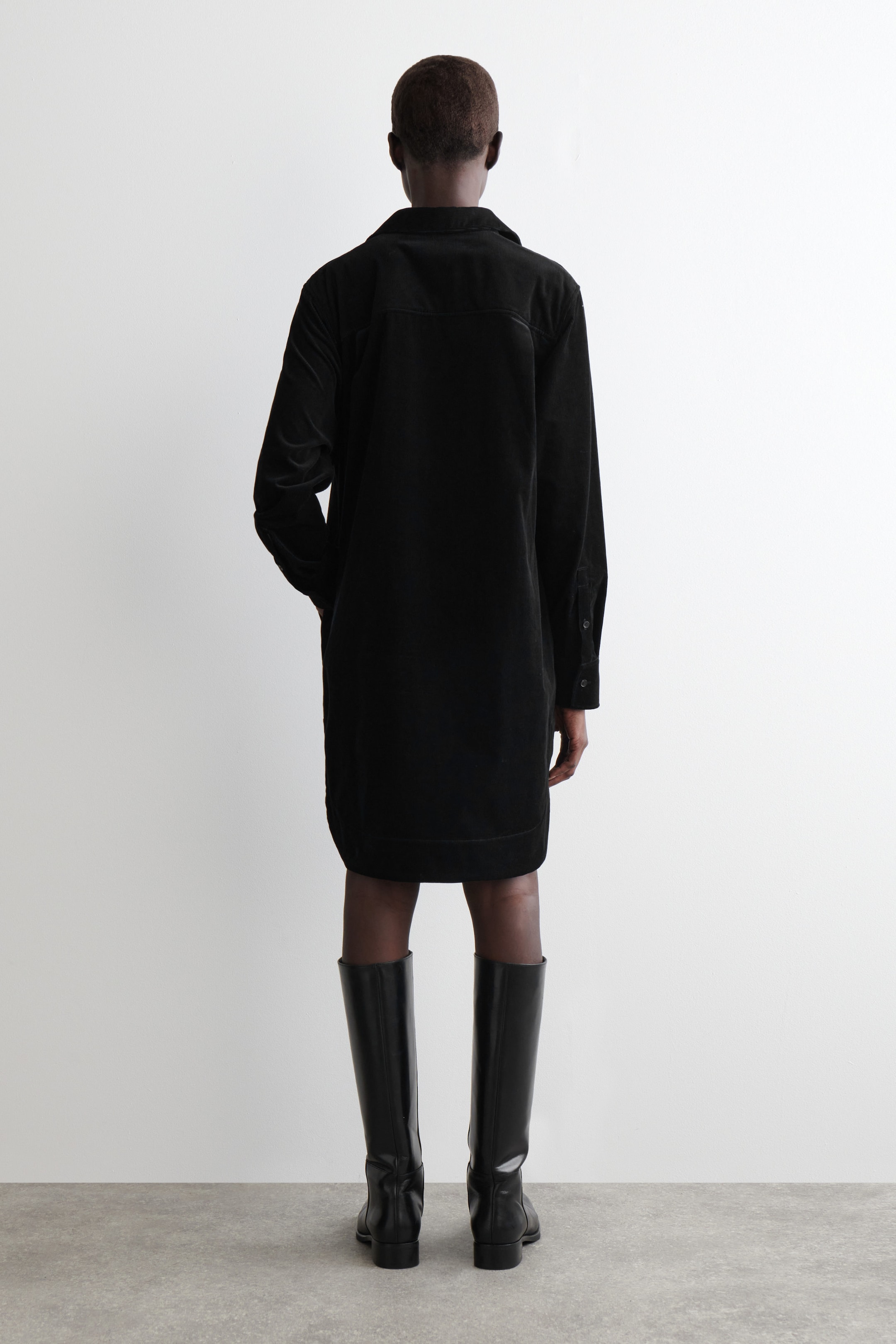 CORDUROY MINI SHIRT DRESS