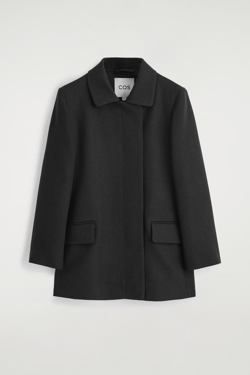 Cos Veste De Tailleur En Laine Mélangée In Black