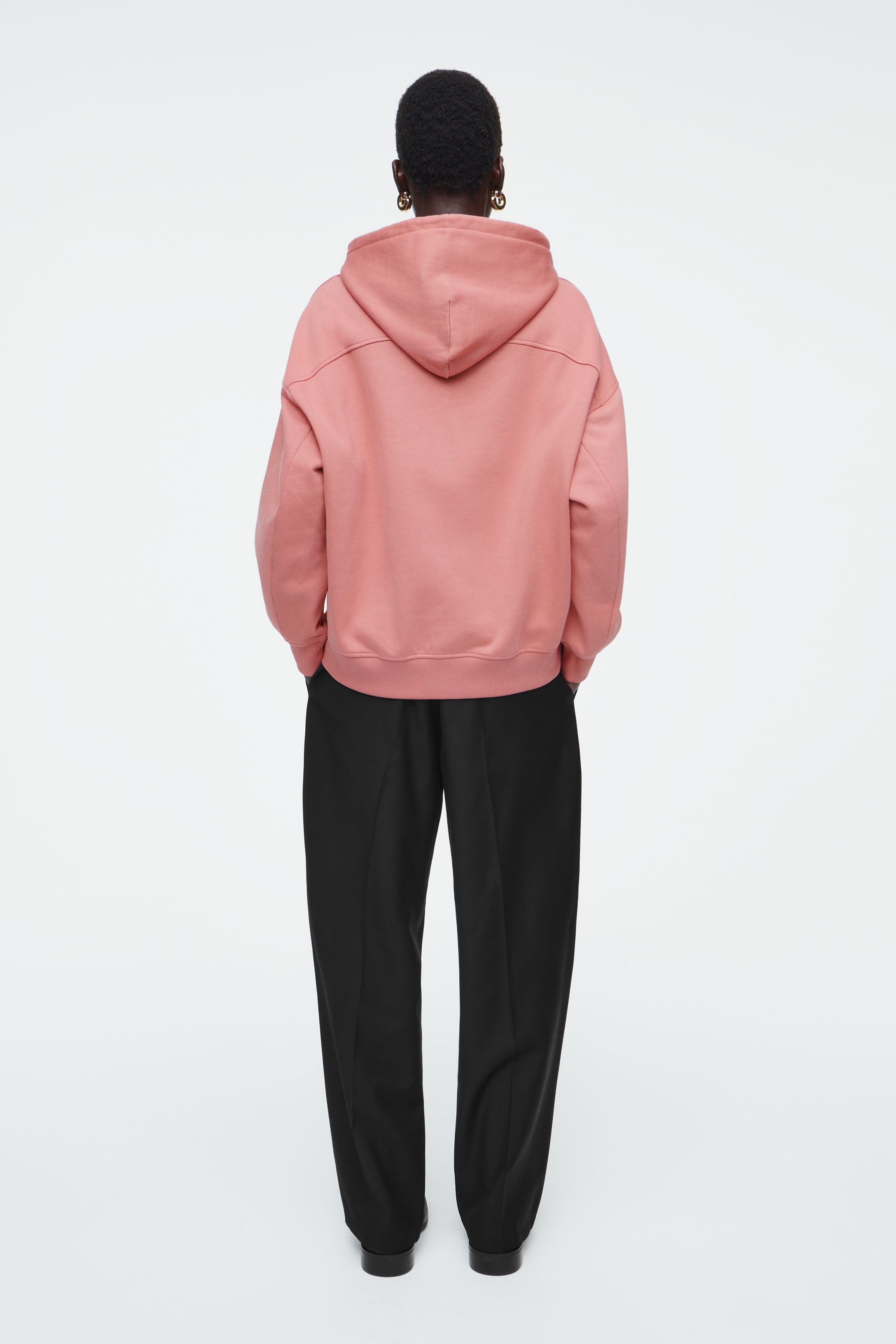 COTTON-JERSEY HOODIE - DUSTY PINK | COS