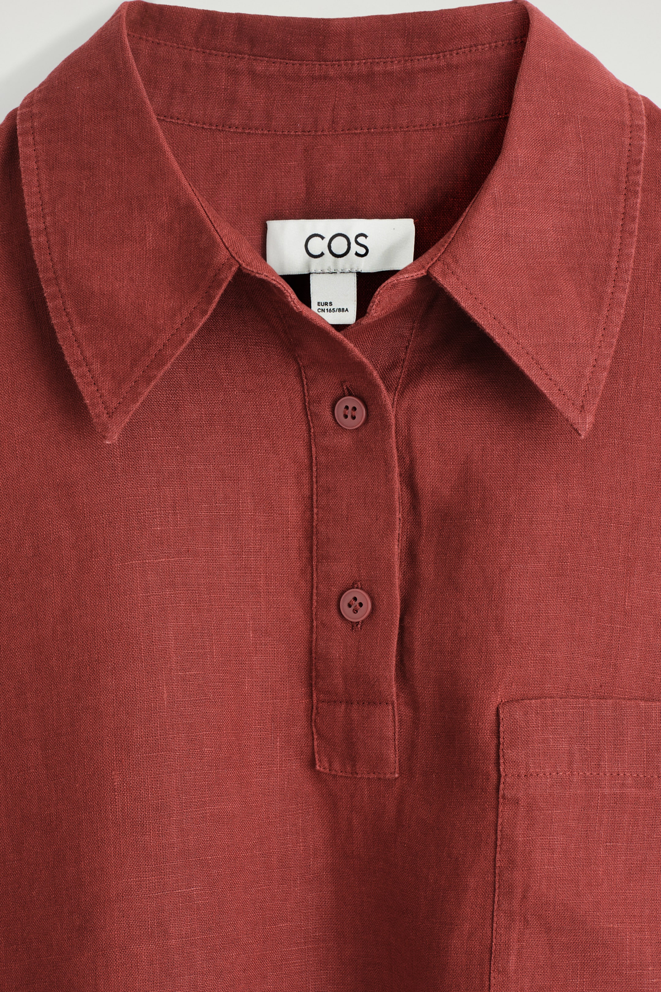 Visualizza immagine più grande: CAMICIA IN LINO CON MEZZA ABOTTONATURA - ROSSO SCURO - DONNA | H&M IT 7