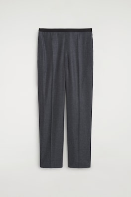 WOOL-FLANNEL STRAIGHT-LEG PANTS — SLATE 7