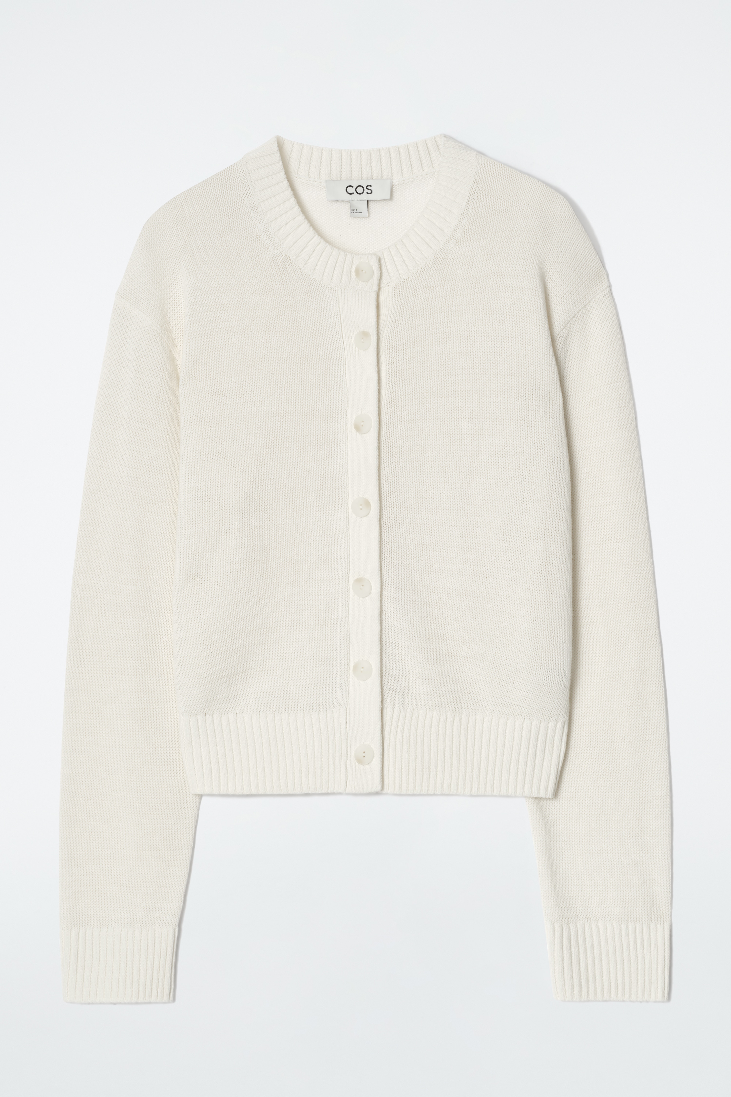 KNITTED LINEN CARDIGAN - IVORY/DARK BROWN