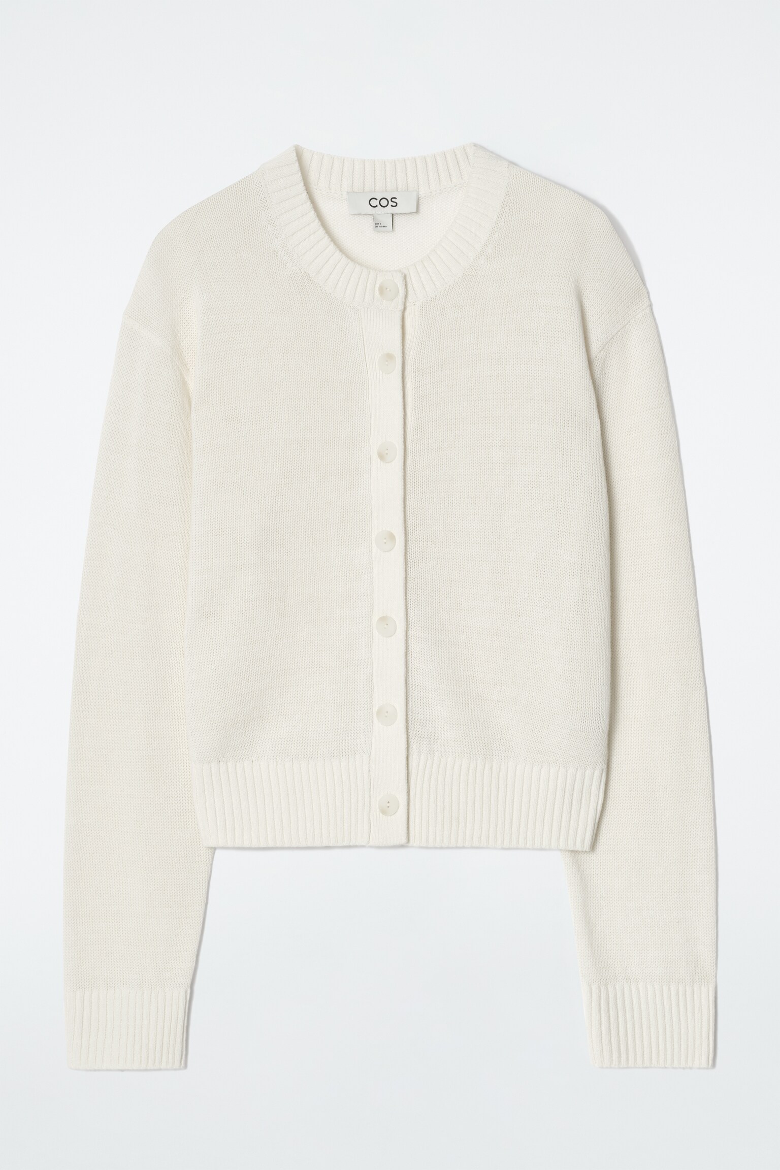 CARDIGAN IN MAGLIA DI LINO - AVORIO/MARRONE SCURO - 2