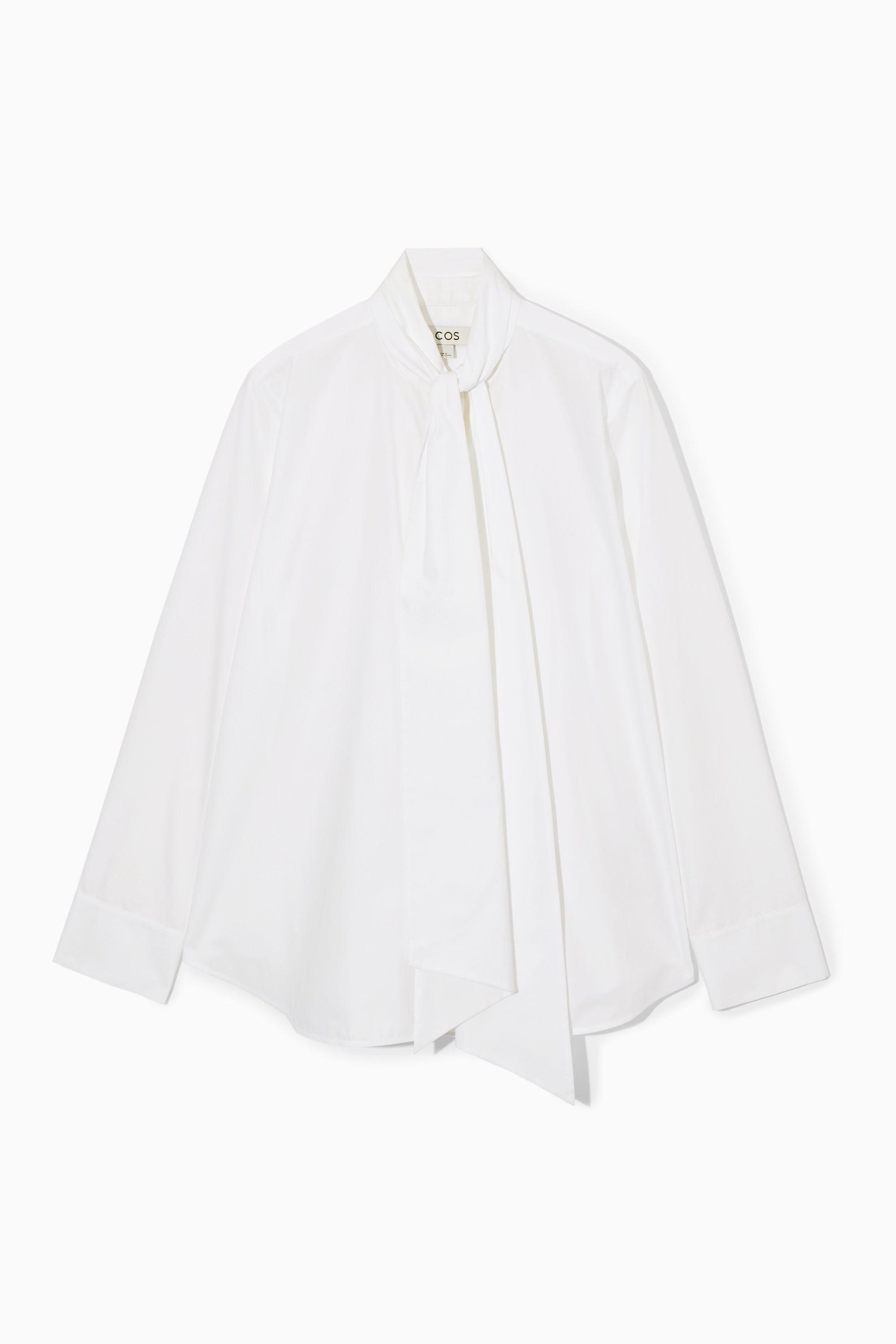 OVERSIZED BOW-DETAIL BLOUSE - WHITE | COS