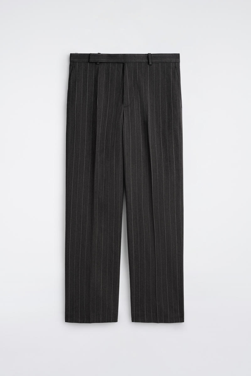 Cos Pinstriped Relaxed-fit Wide-leg Trousers In Grey In Gray