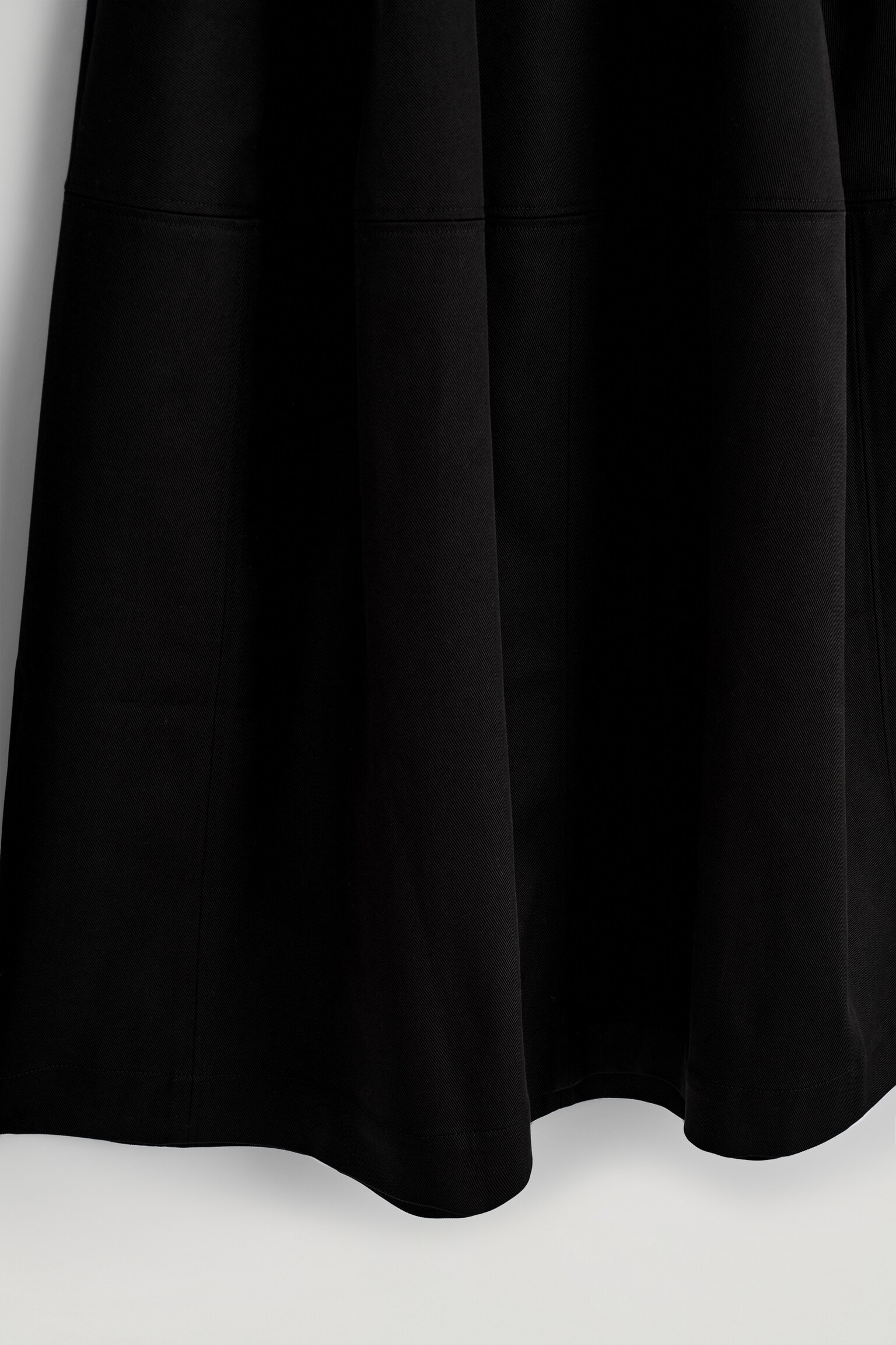 VOLUMINOUS COTTON MIDI SKIRT - BLACK - 3