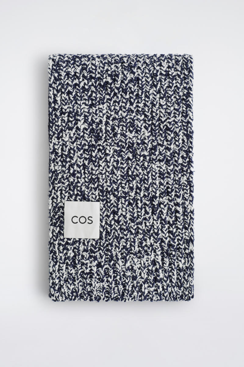 Cos Reversible Flecked Wool-blend Scarf In Multi