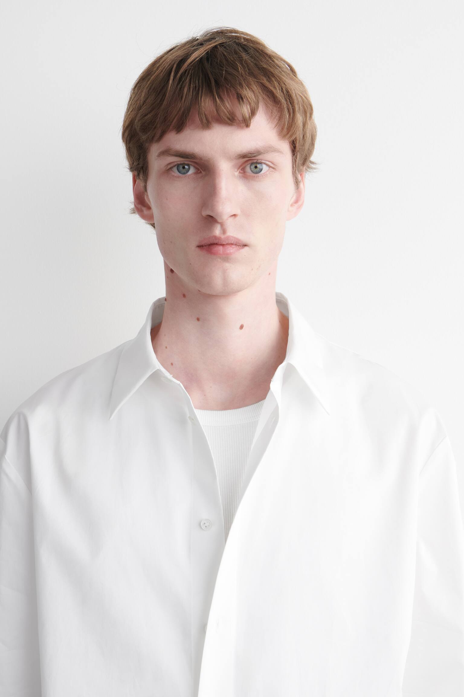 CAMISA DE MANGA CORTA DE ALGODÓN - BLANCO - 3