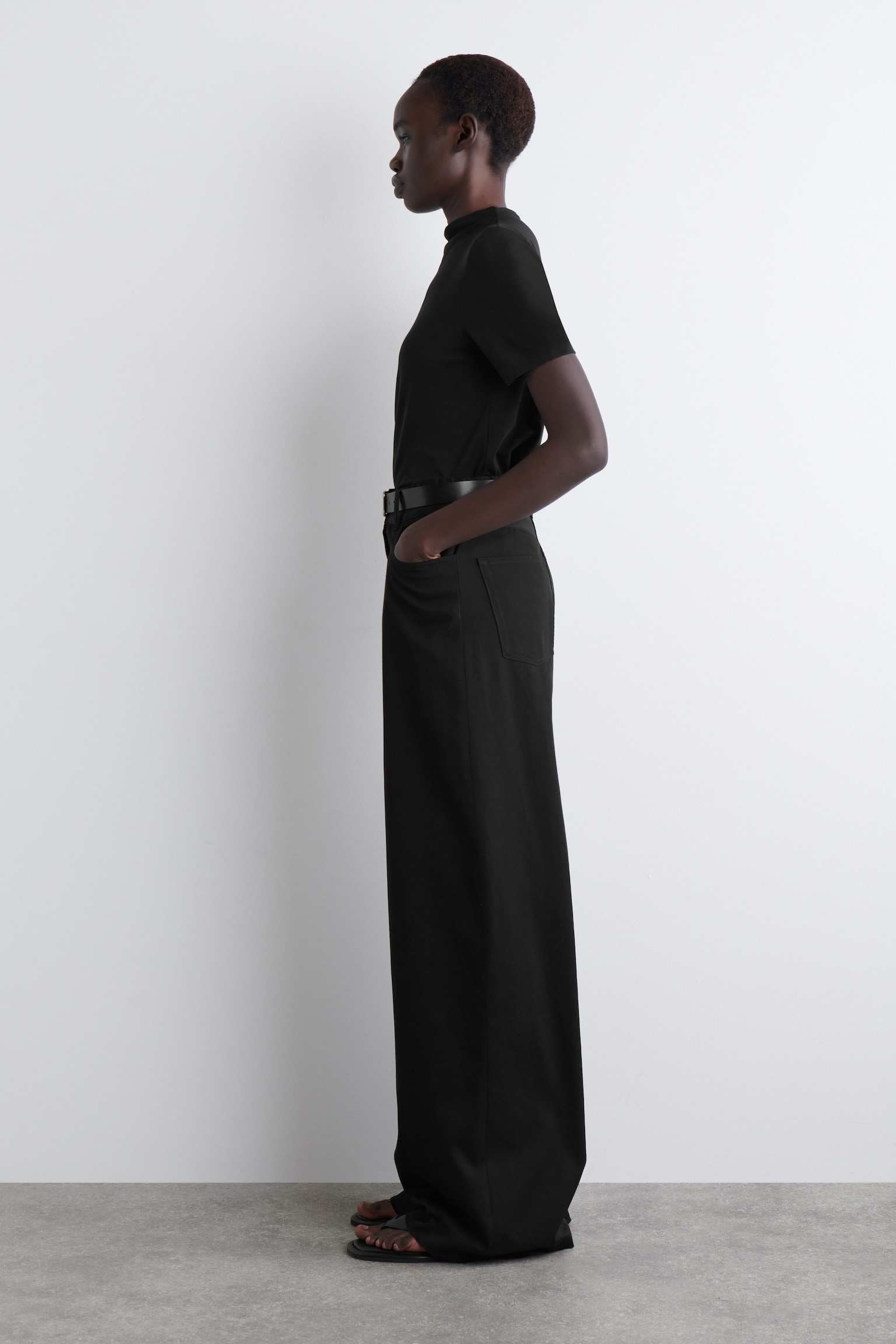 Wide-leg Cotton Trousers