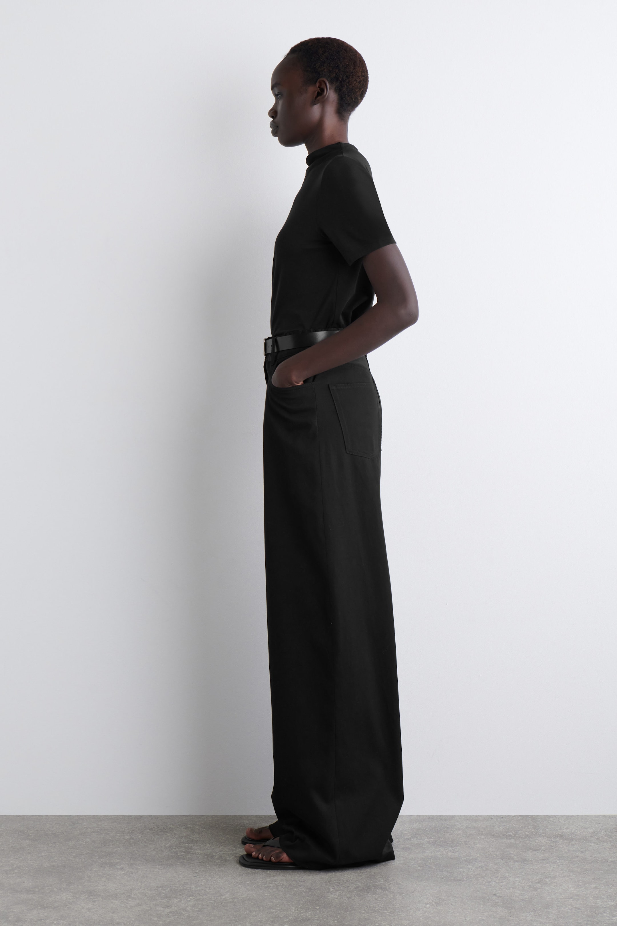WIDE-LEG COTTON TROUSERS