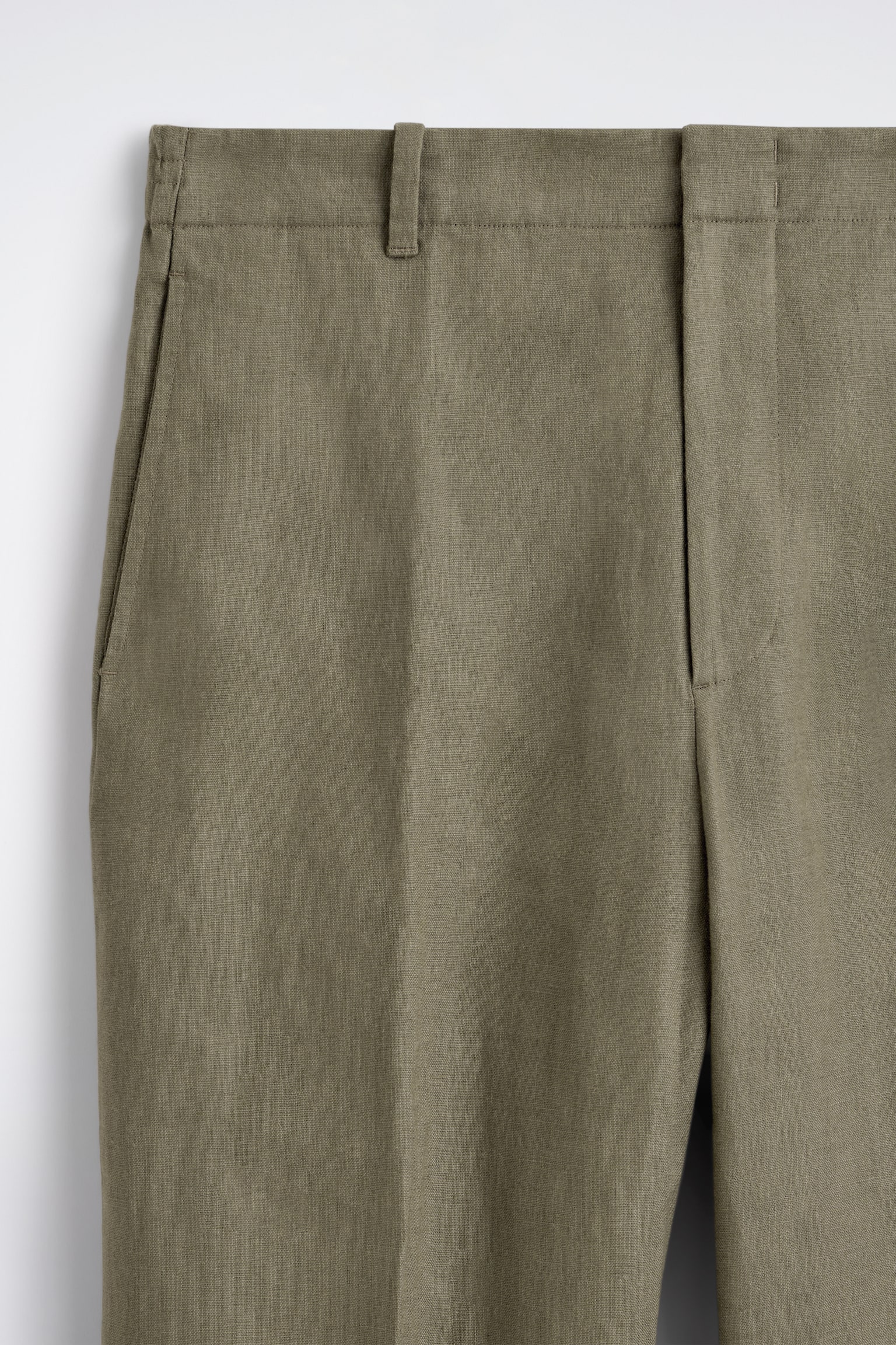 ПАНТАЛОН С ПРАВ КРАЧОЛ, ОТПУСНАТА КРОЙКА, ОТ ЛЕН - КАКИ/СИВ МЕЛАНЖ/ЧЕРНО МЕЛАНЖ - 7