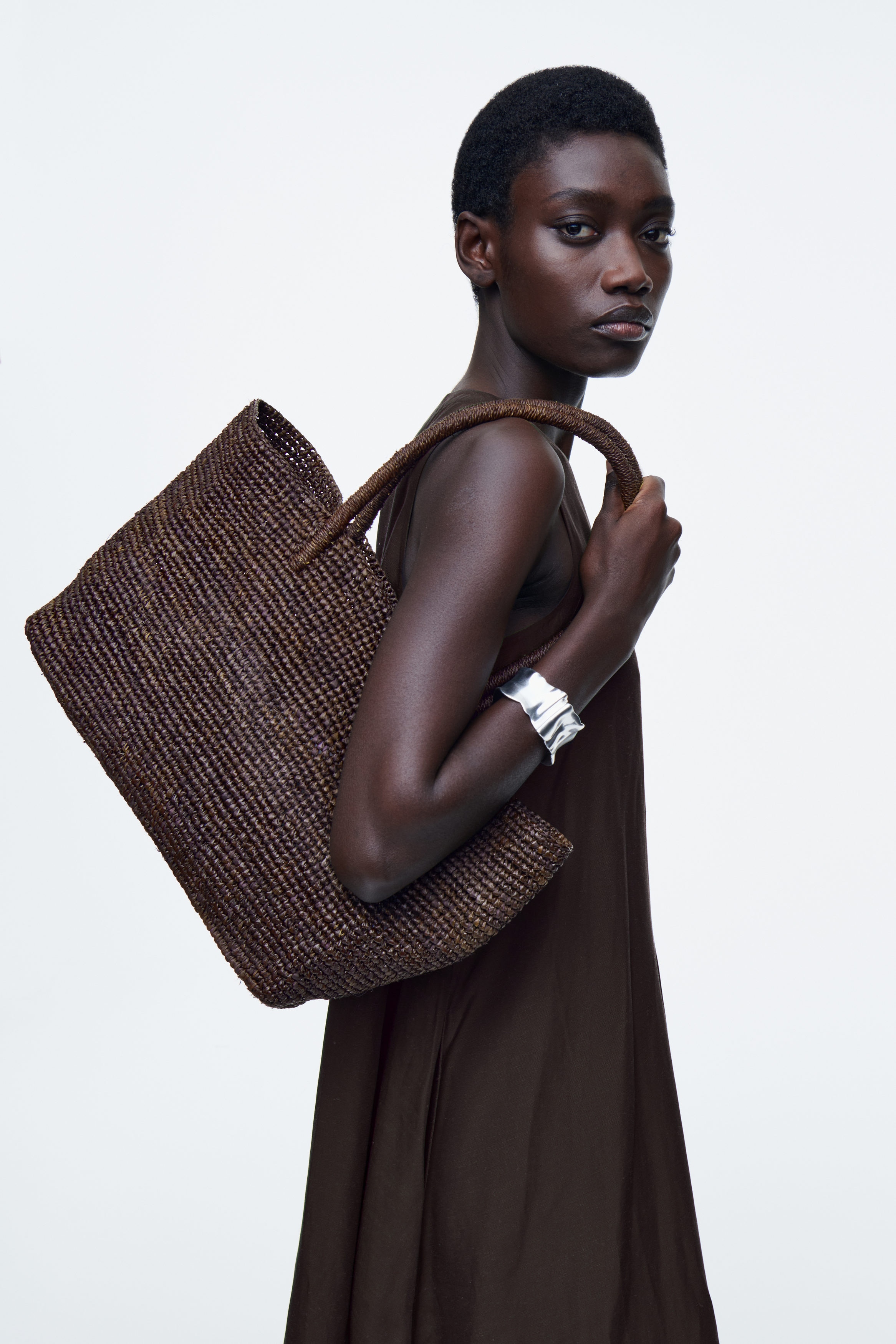 ●depound● Raffia Bag Mini Tote Brown DP2535BG024MBRXX Brown raffia-effect tote mini bag | Marni
