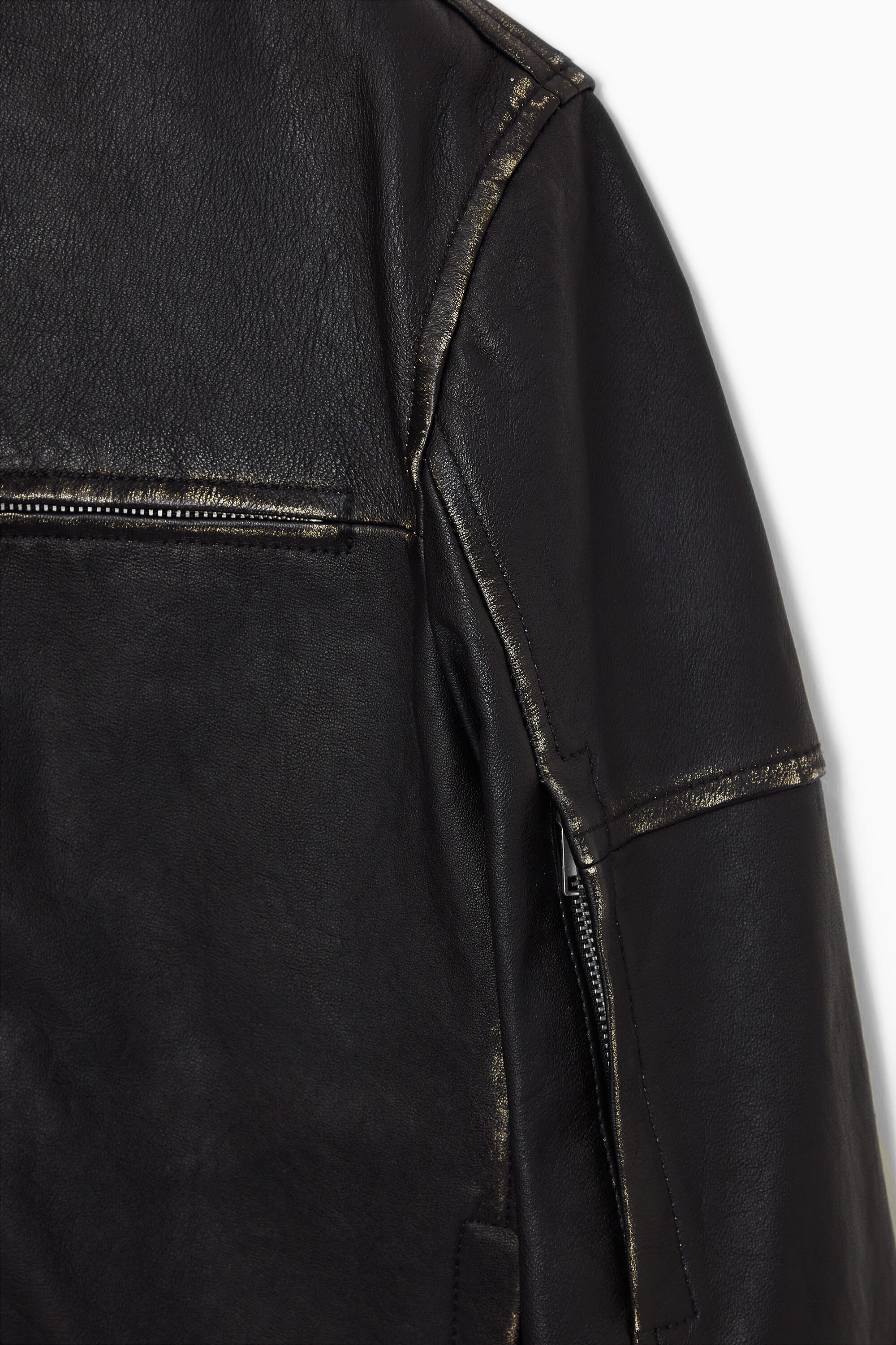 ジャケット・アウター cos leather moto jacket ladies LEATHER MOTO JACKET - BLACK | COS DE