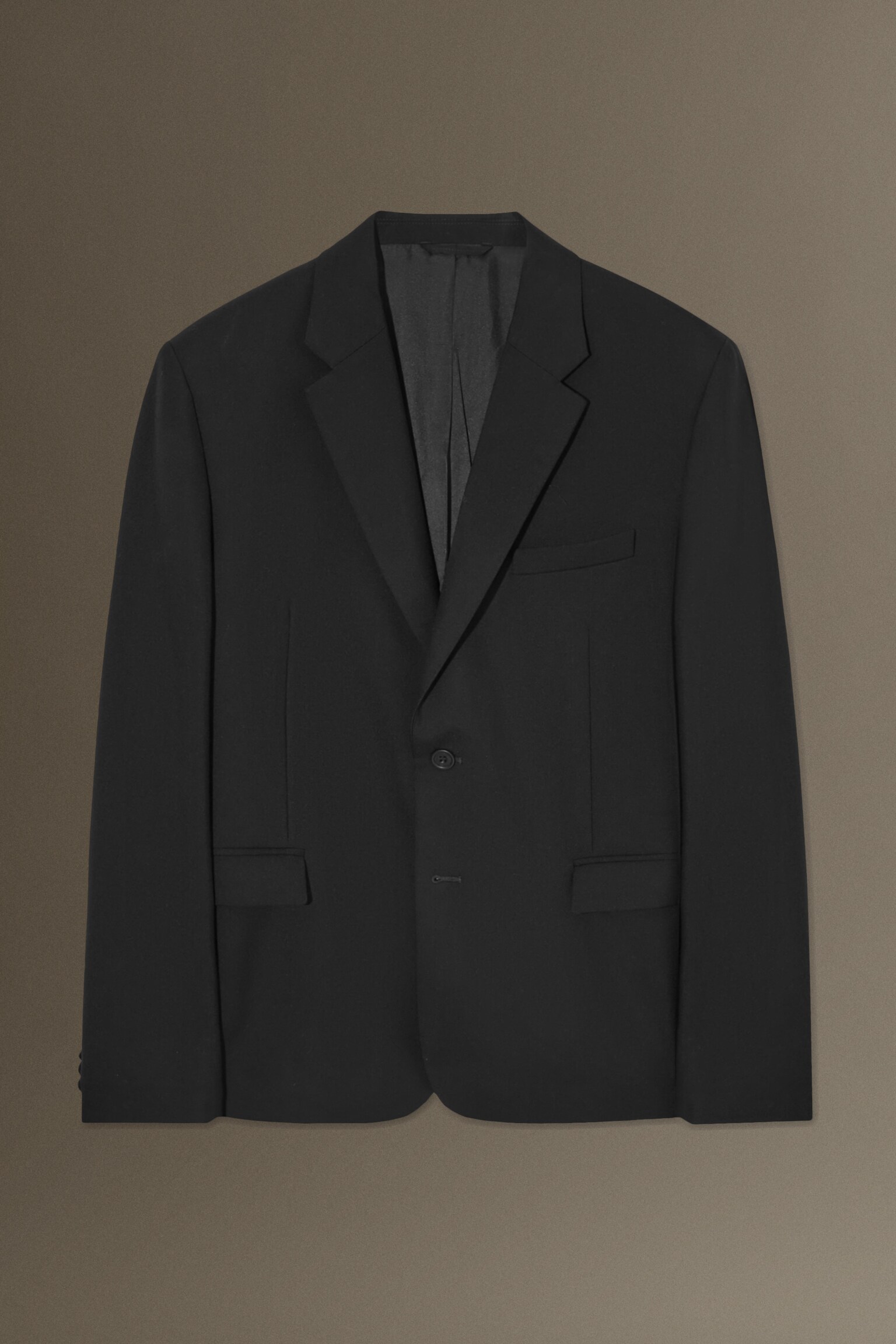 REGULAR-FIT TAILORED WOOL BLAZER - BLACK