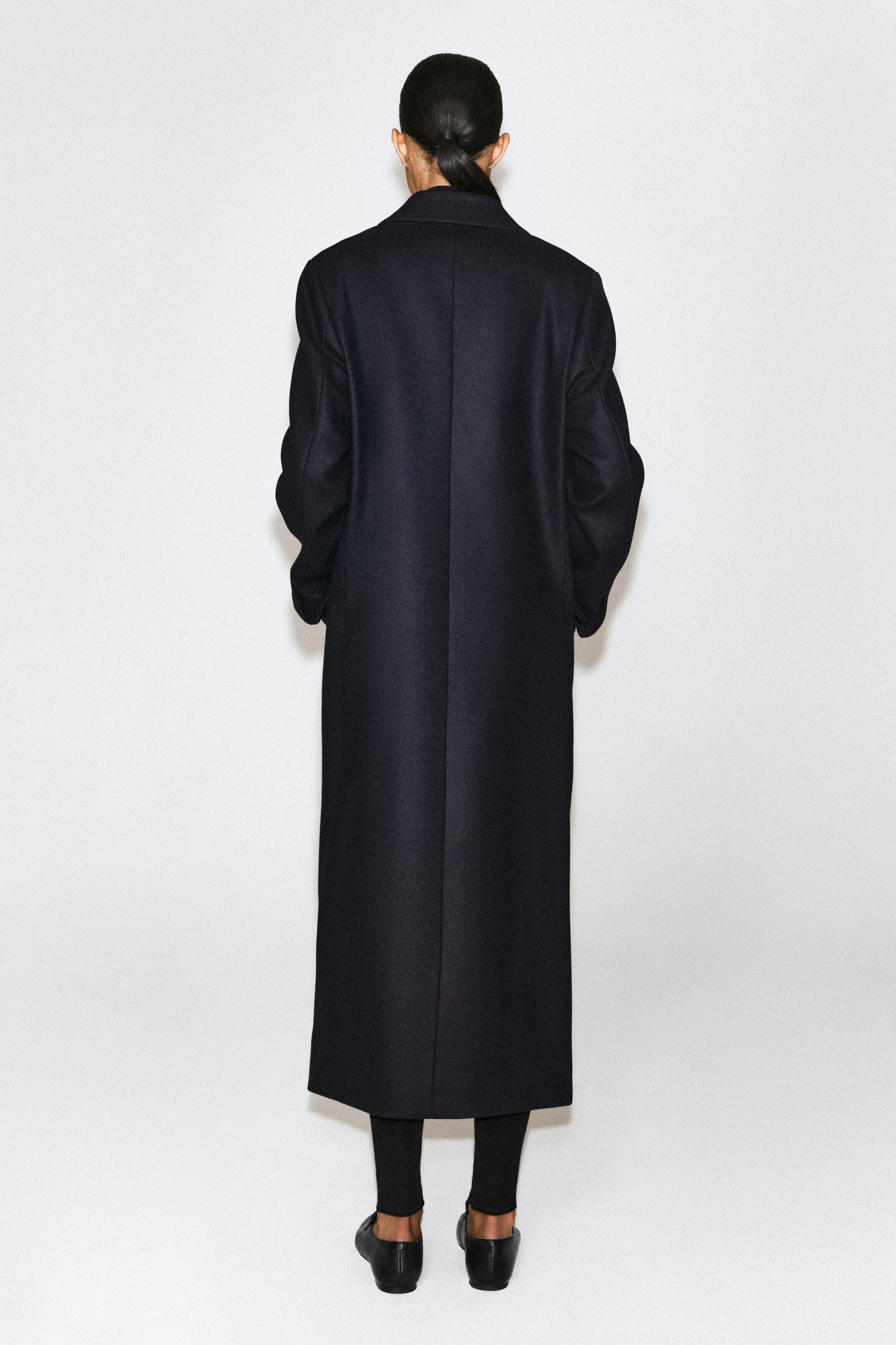 TAILORED WOOL DOUBLE-BREASTED LONG COAT - thumbnail 4