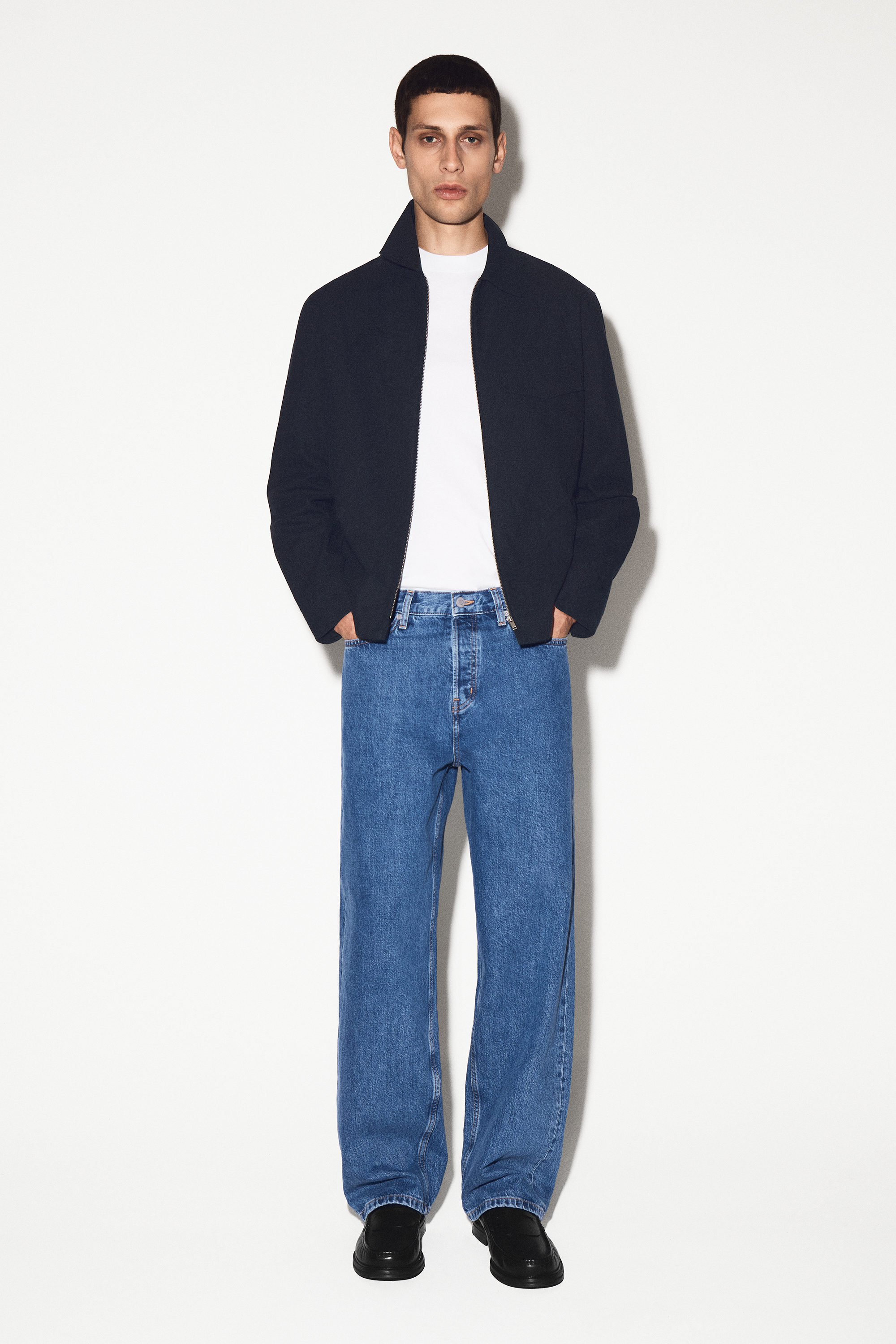 RIDER RELAXED-FIT STRAIGHT-LEG JEANS - MID BLUE | COS US
