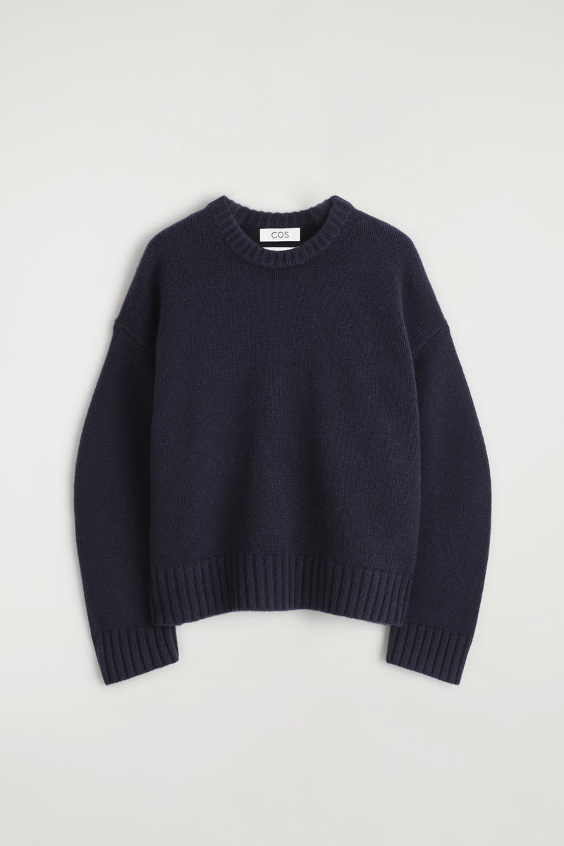 Cos Chunky Cashmere Sweater In Blue