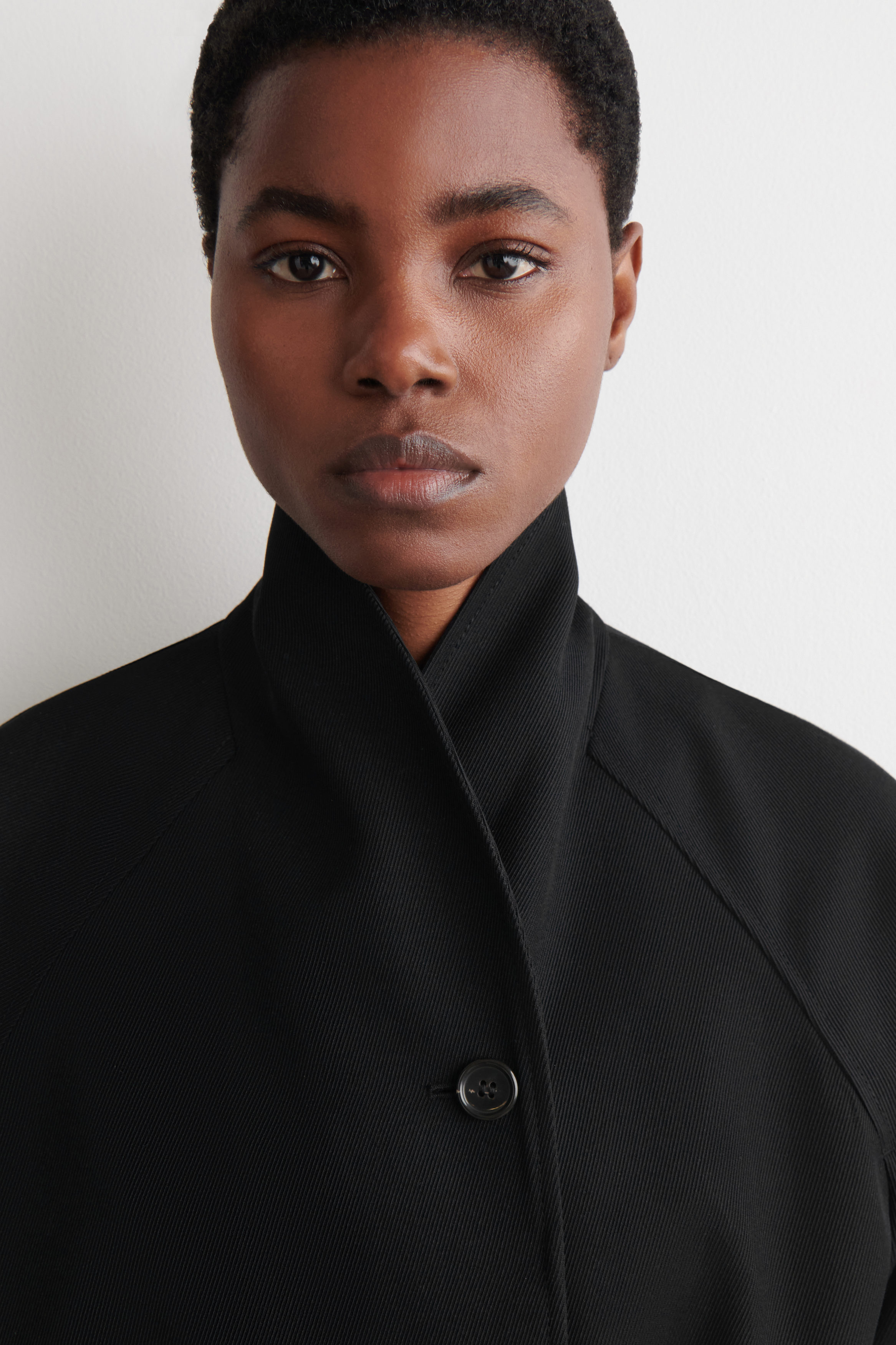BELTED WOOL-BLEND SHAWL-COLLAR JACKET - BLACK | COS GB