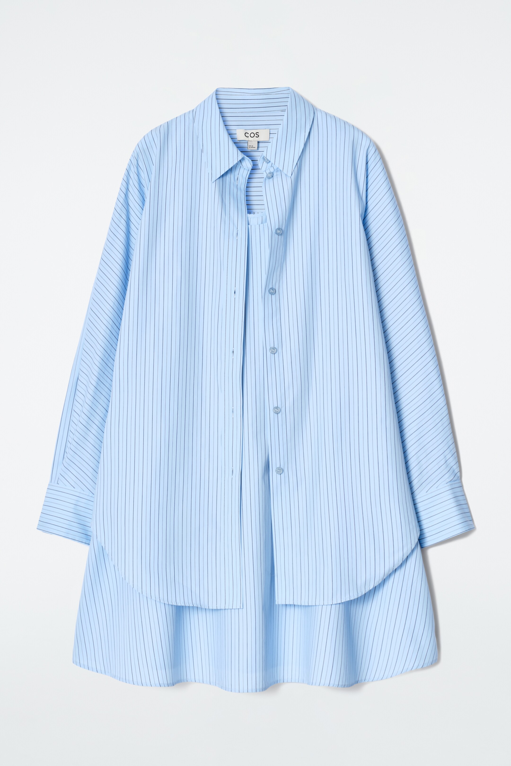 Vezi imaginea mai mare: Rochie cămașă trapez cu dungi stratificate - ALBASTRU / CU DUNGI - FEMEI | H&M RO 7