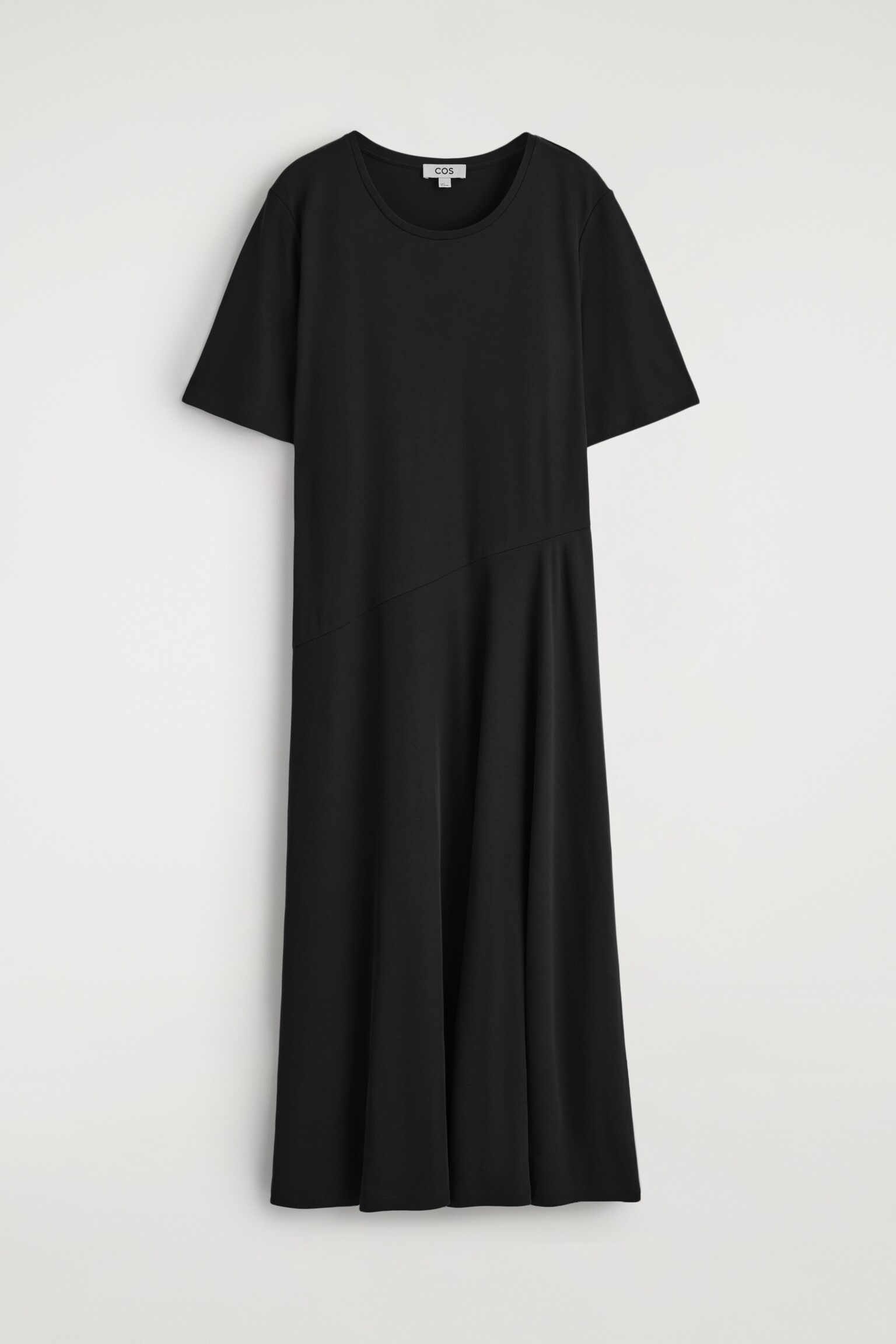 ABITO MIDI IN COTONE DRAPPEGGIATO - NERO/BORDEAUX - 2