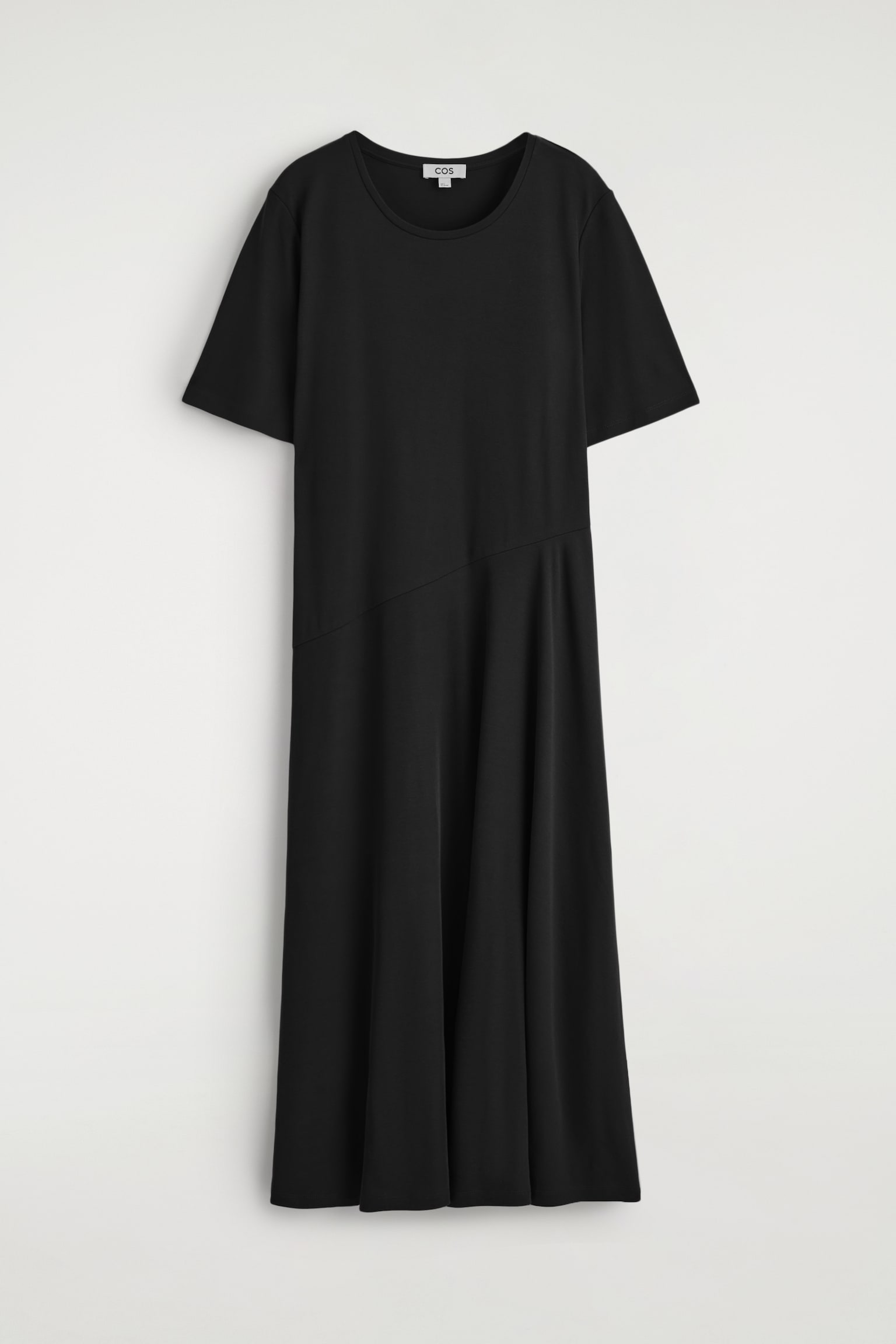 ROBE MIDI DRAPÉE EN COTON - NOIR/BORDEAUX - 2